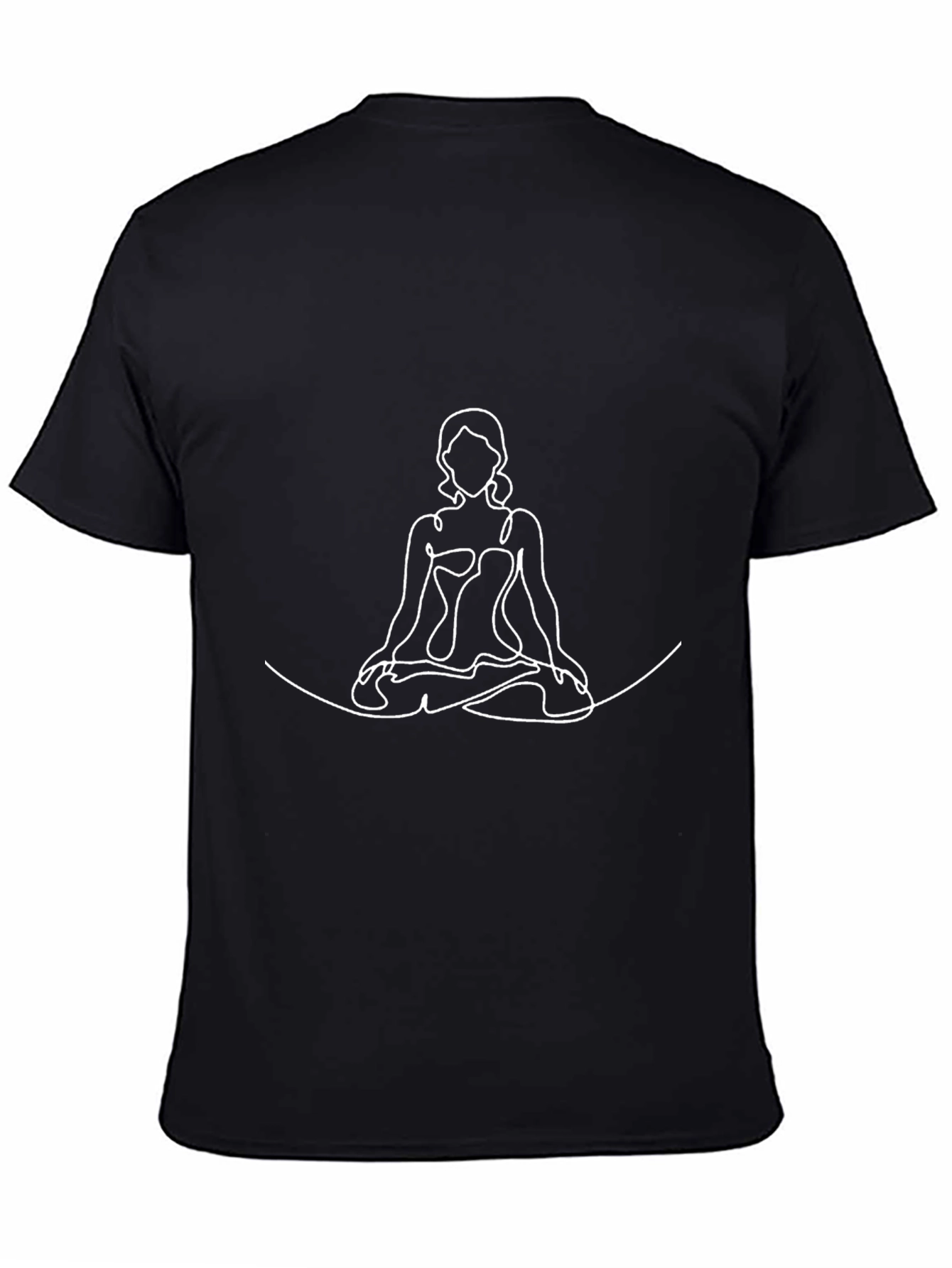Minimalist Yoga Pose Black T-Shirt