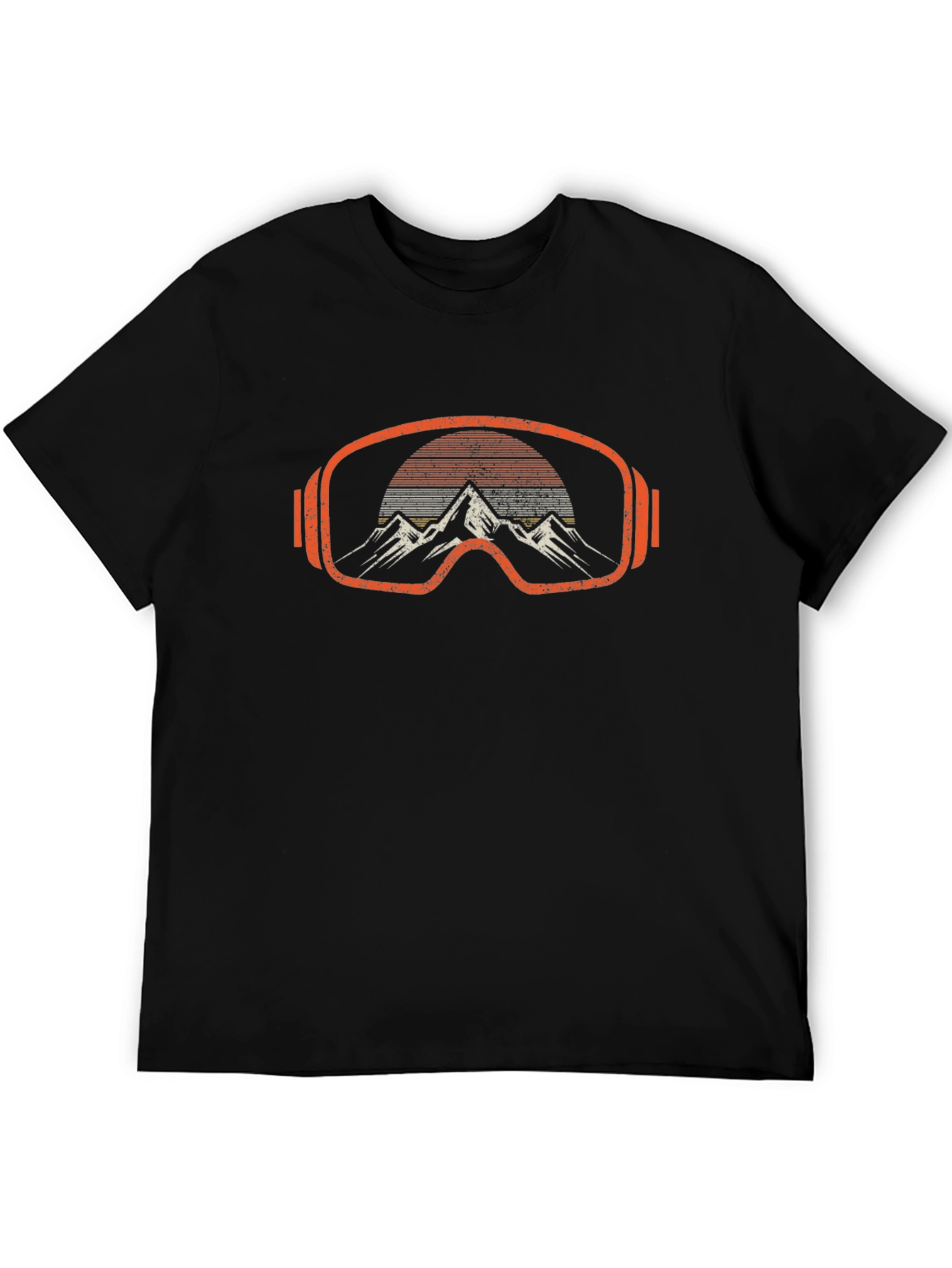 Retro Ski Goggles Mountain Scene T-Shirt