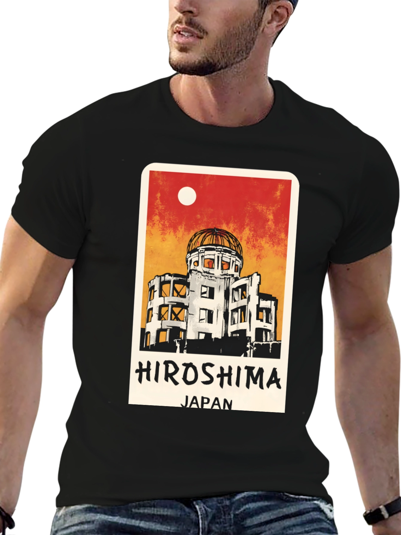 Hiroshima Japan Graphic Tee - Black Unisex T-Shirt