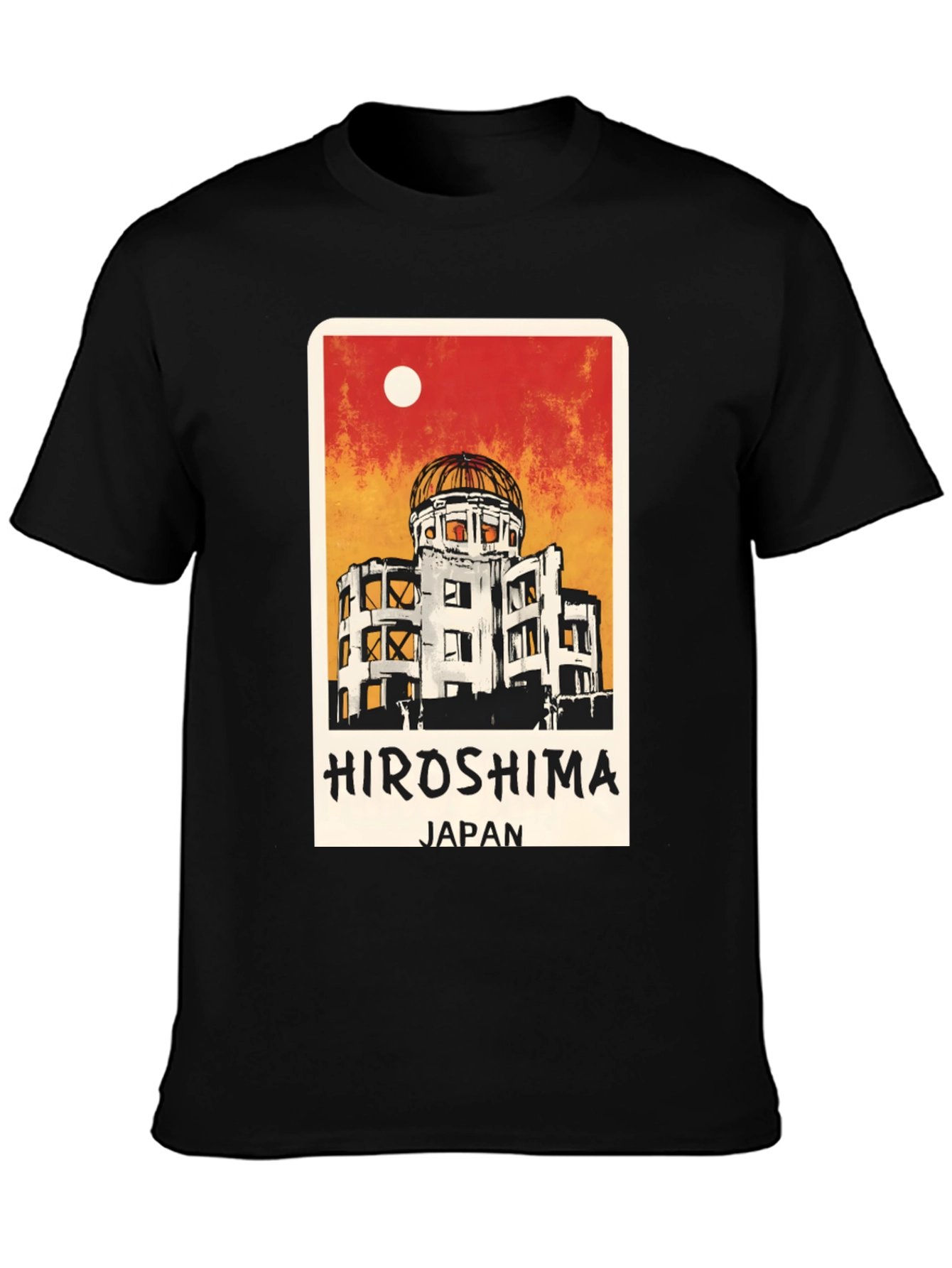 Hiroshima Japan Graphic Tee - Black Unisex T-Shirt