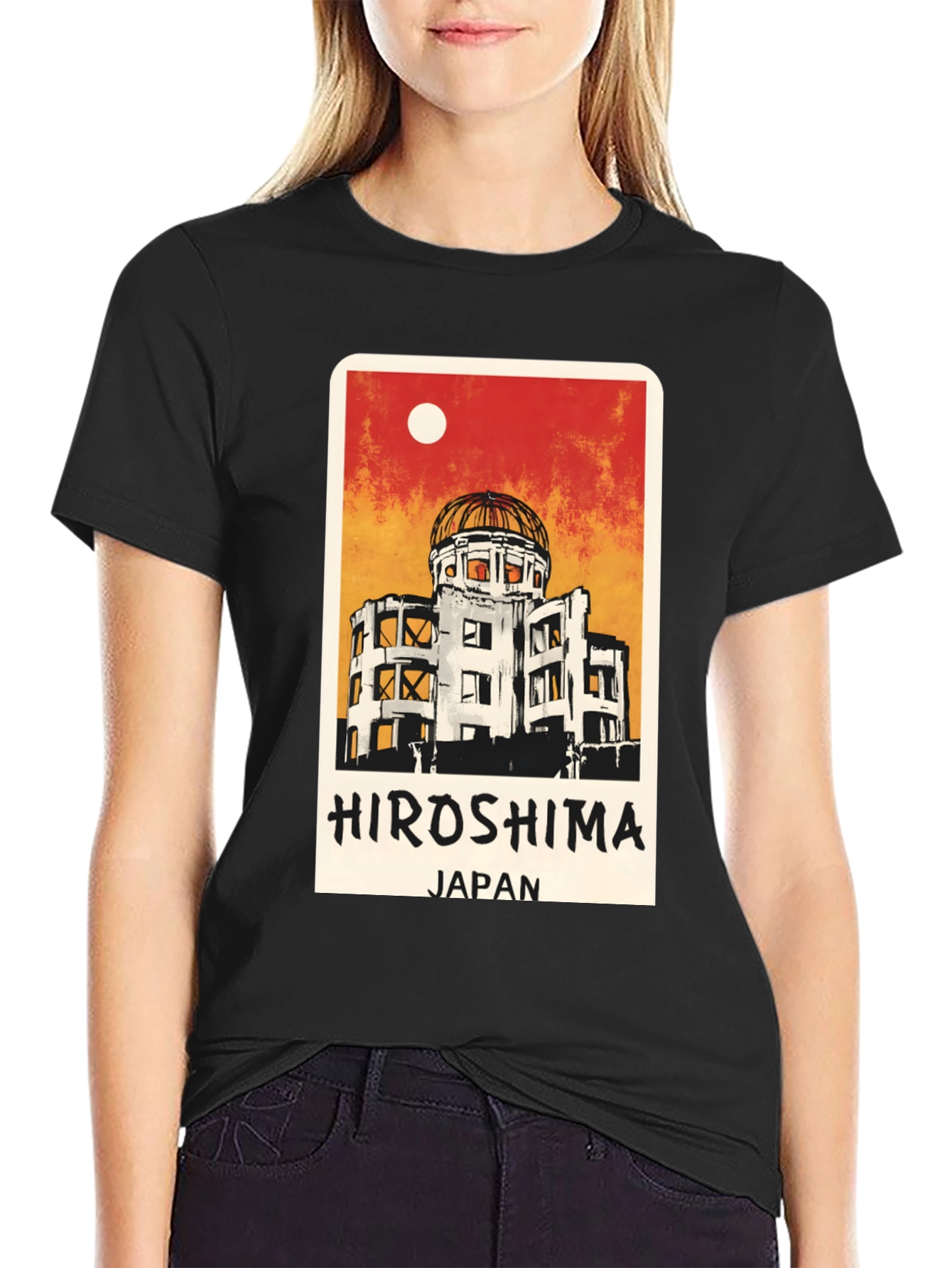 Hiroshima Japan Graphic Tee - Black Unisex T-Shirt