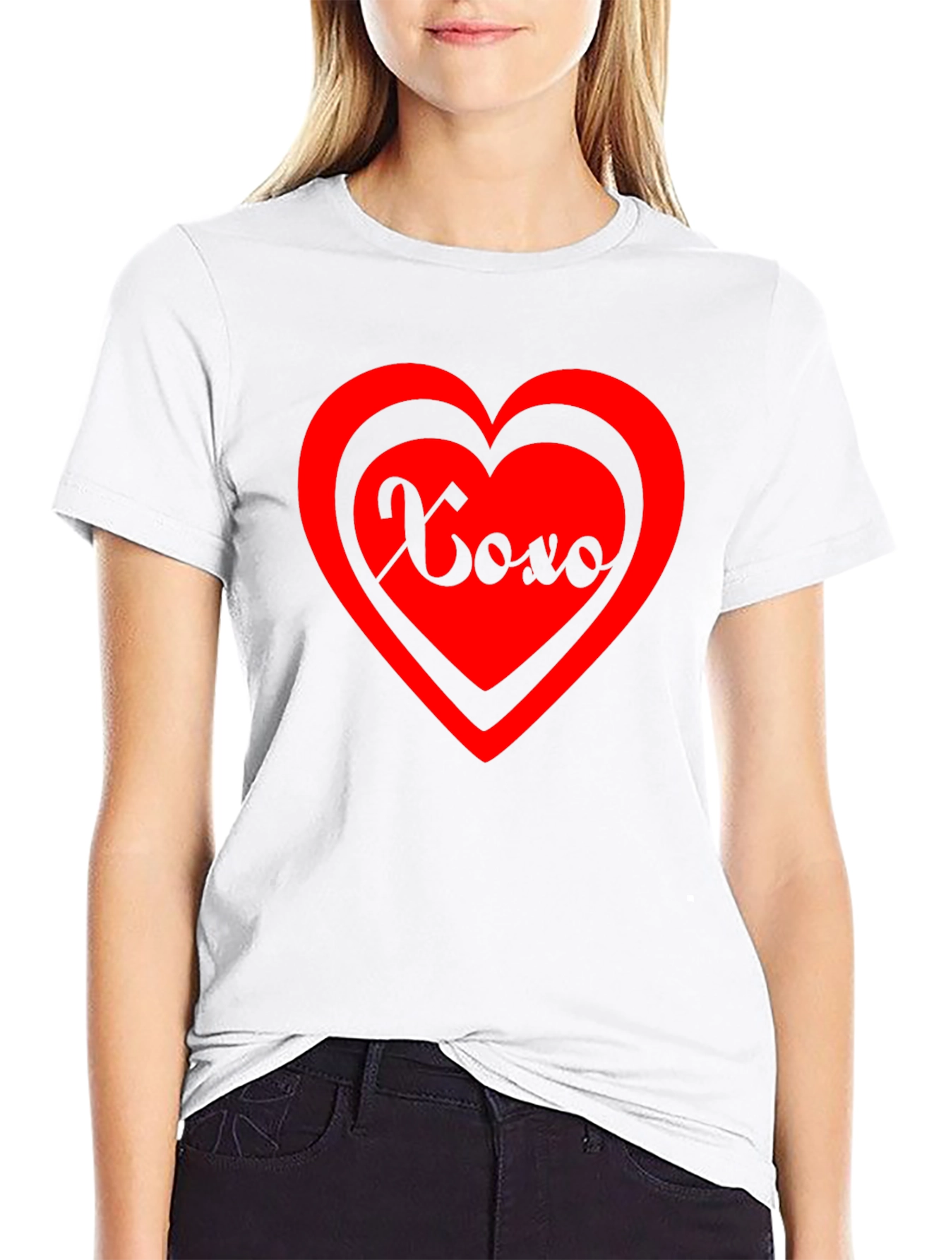 XOXO Heart Graphic Tee - Black