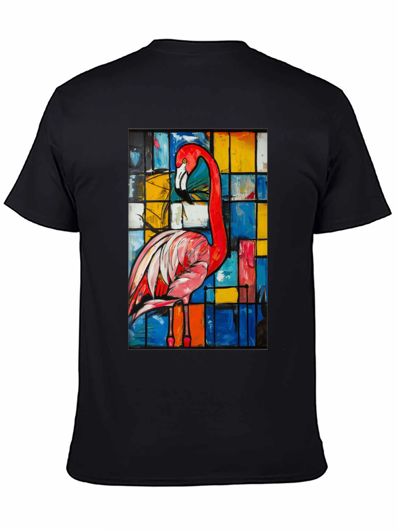 Abstract Flamingo Graphic Tee - Modern Art Shirt