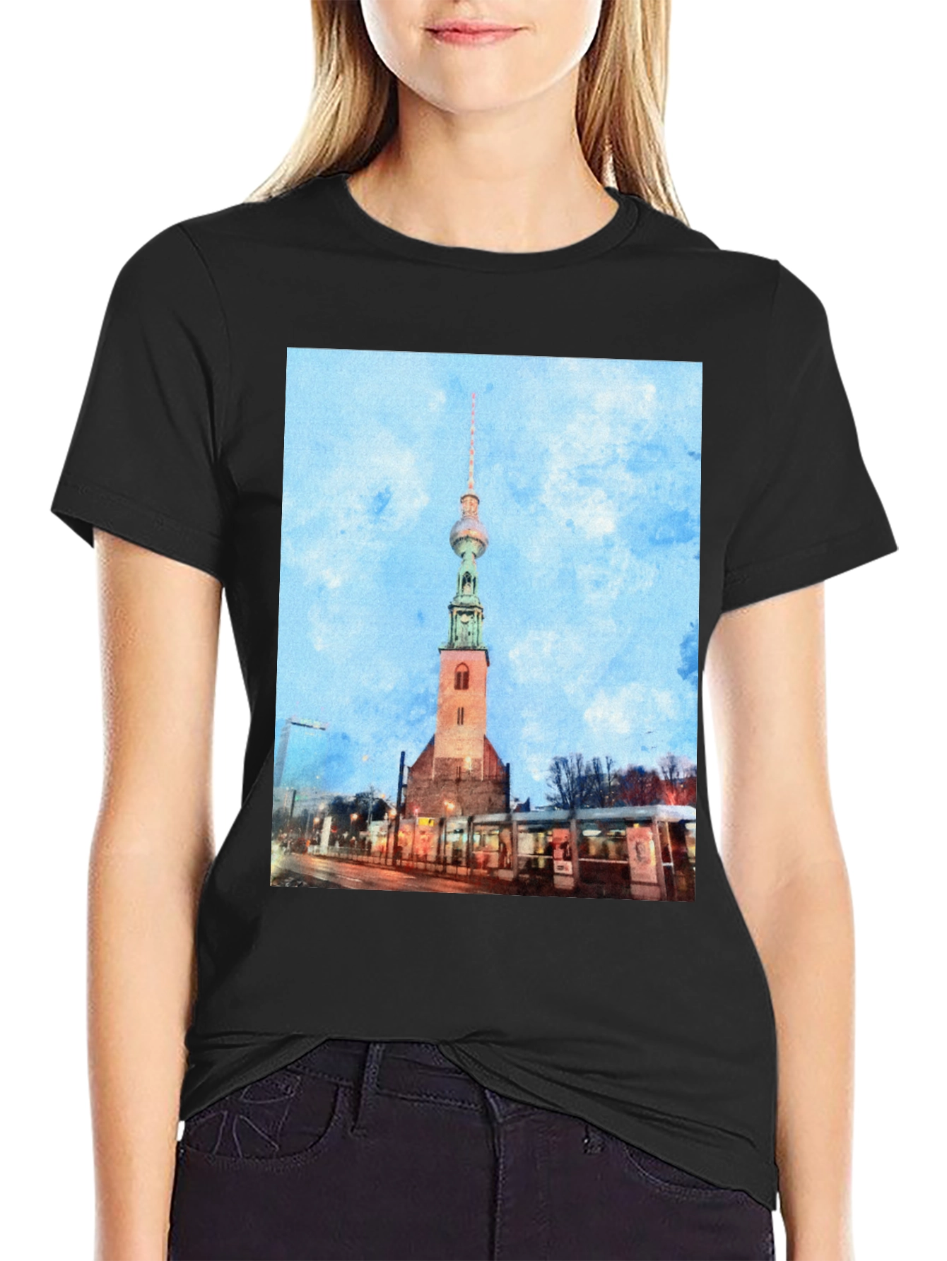 Berlin Tower T-Shirt - Unique Cityscape Tee