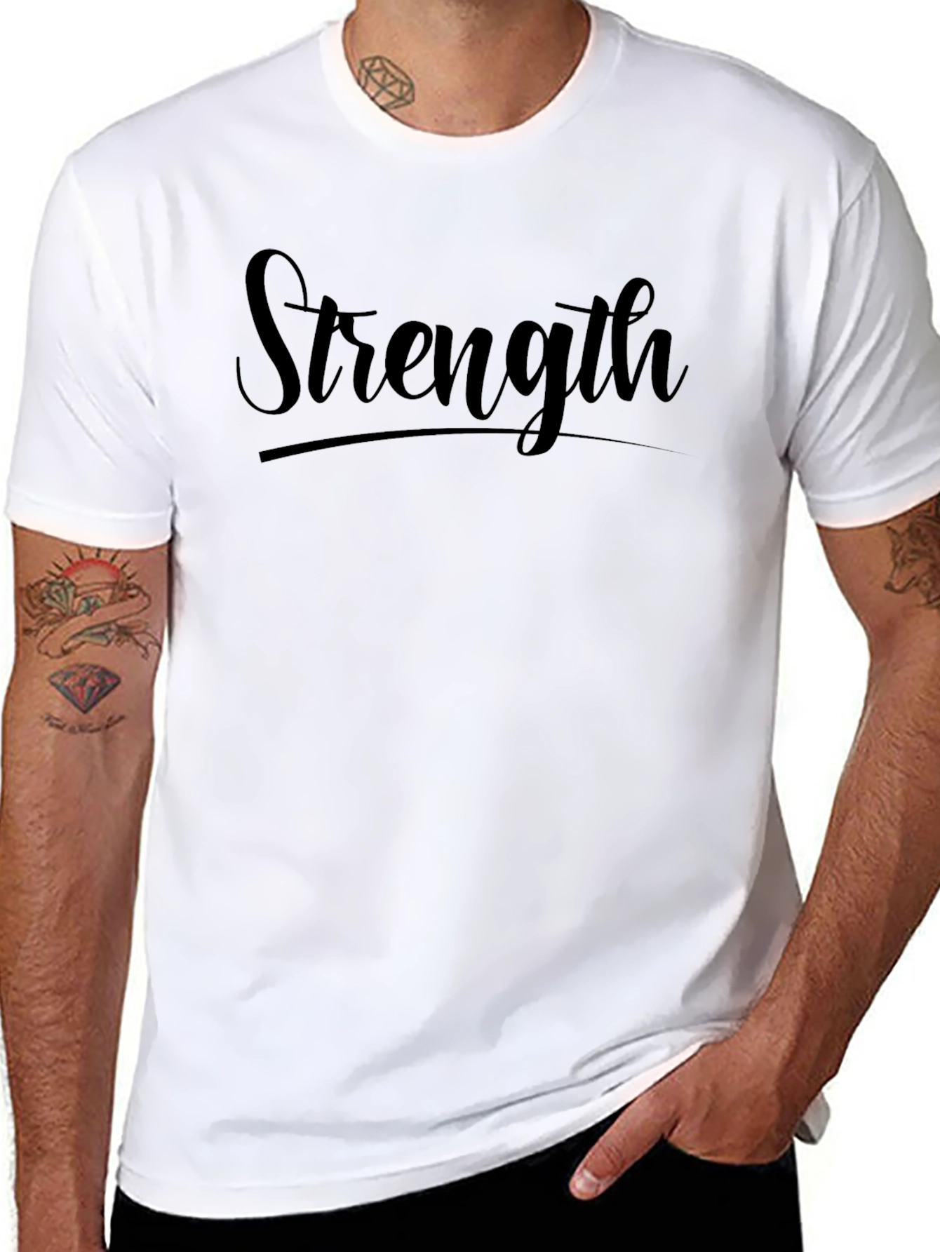 Strength T-Shirt - Black Graphic Tee for Men