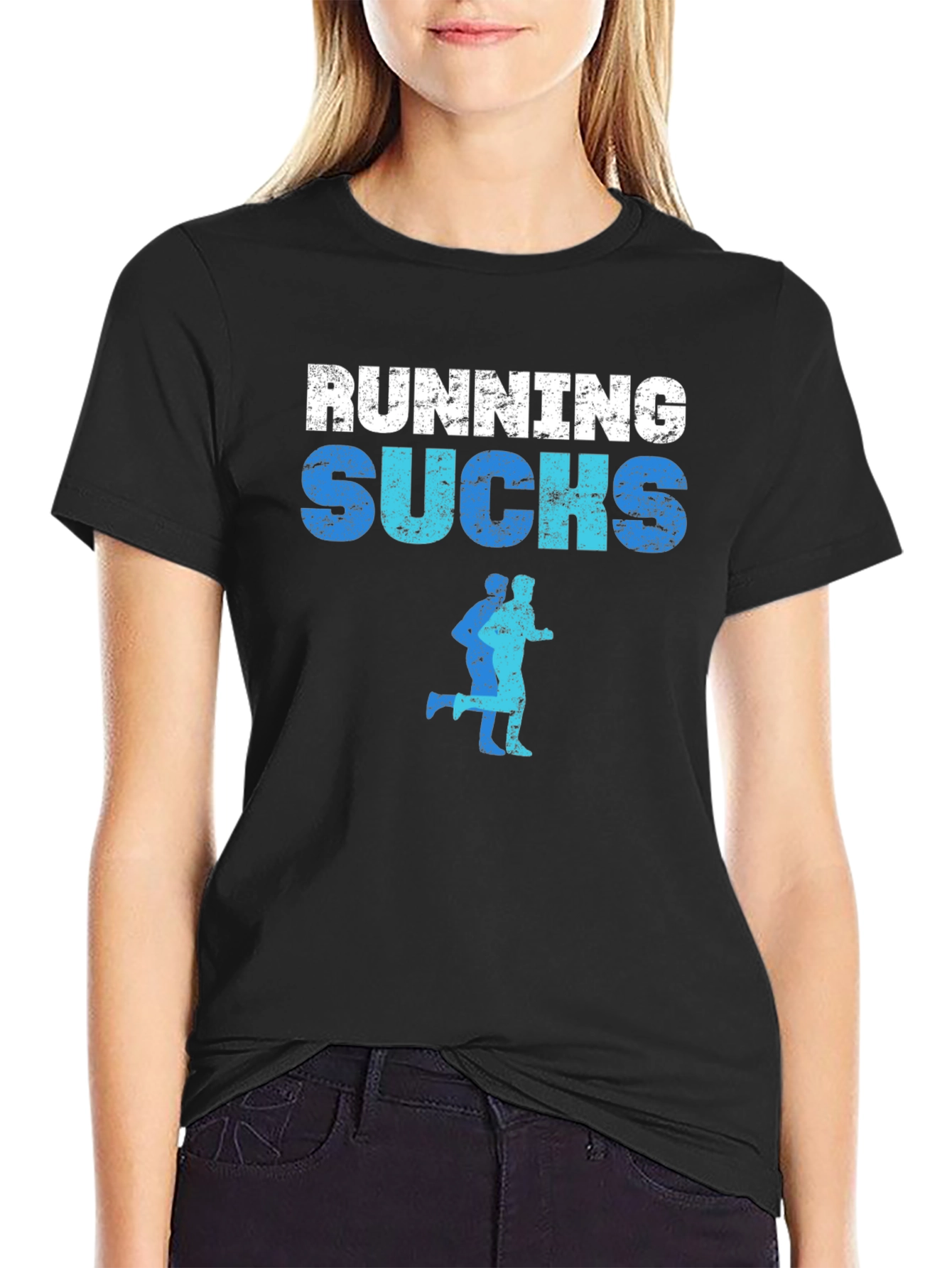 Running Sucks Graphic Tee - Comfortable Black T-Shirt