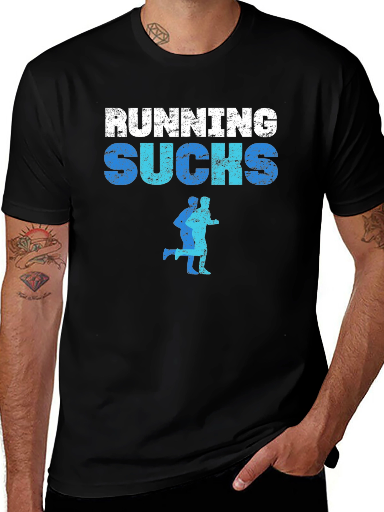 Running Sucks Graphic Tee - Comfortable Black T-Shirt