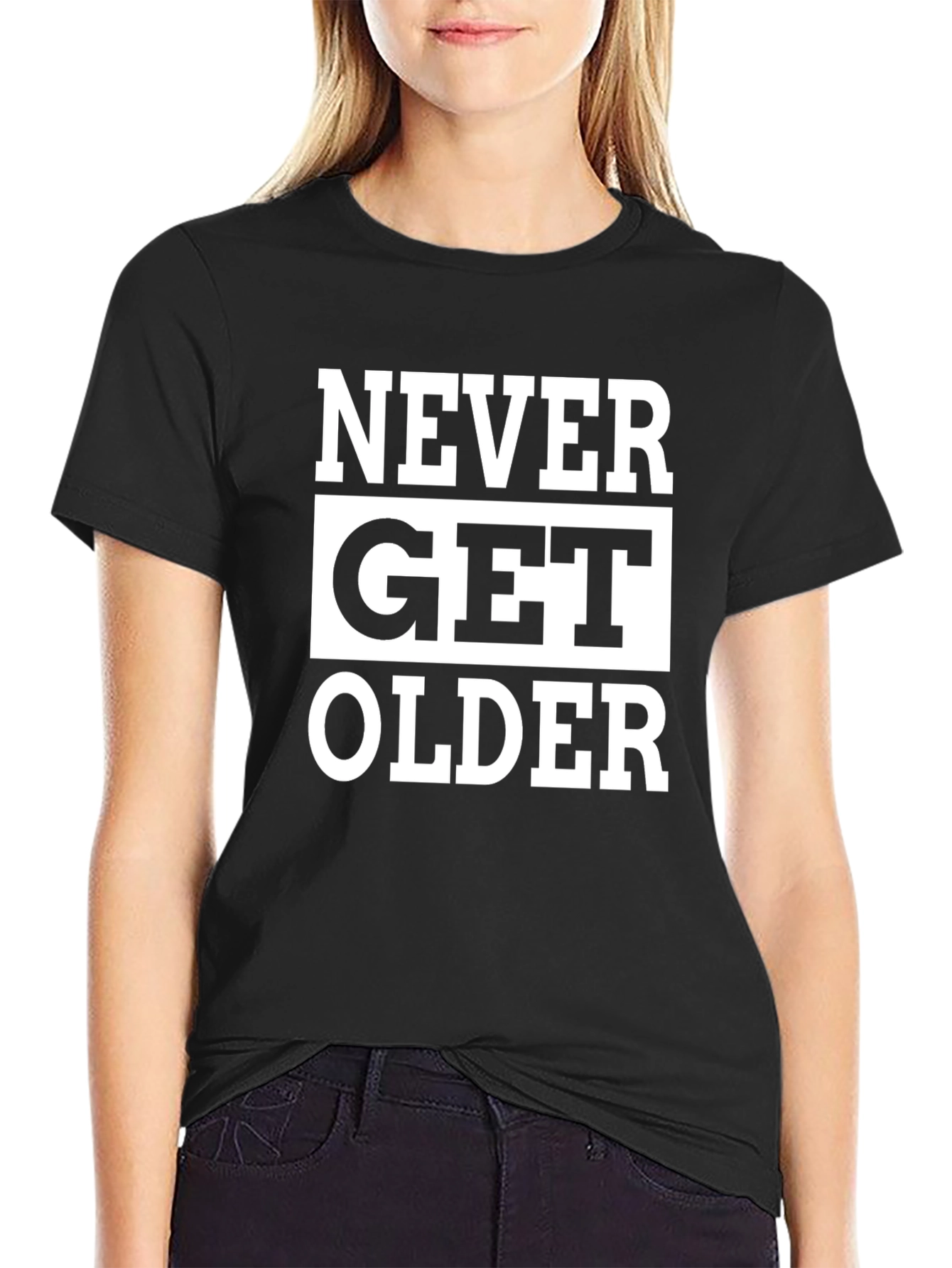 Never Get Older Graphic Tee - Black