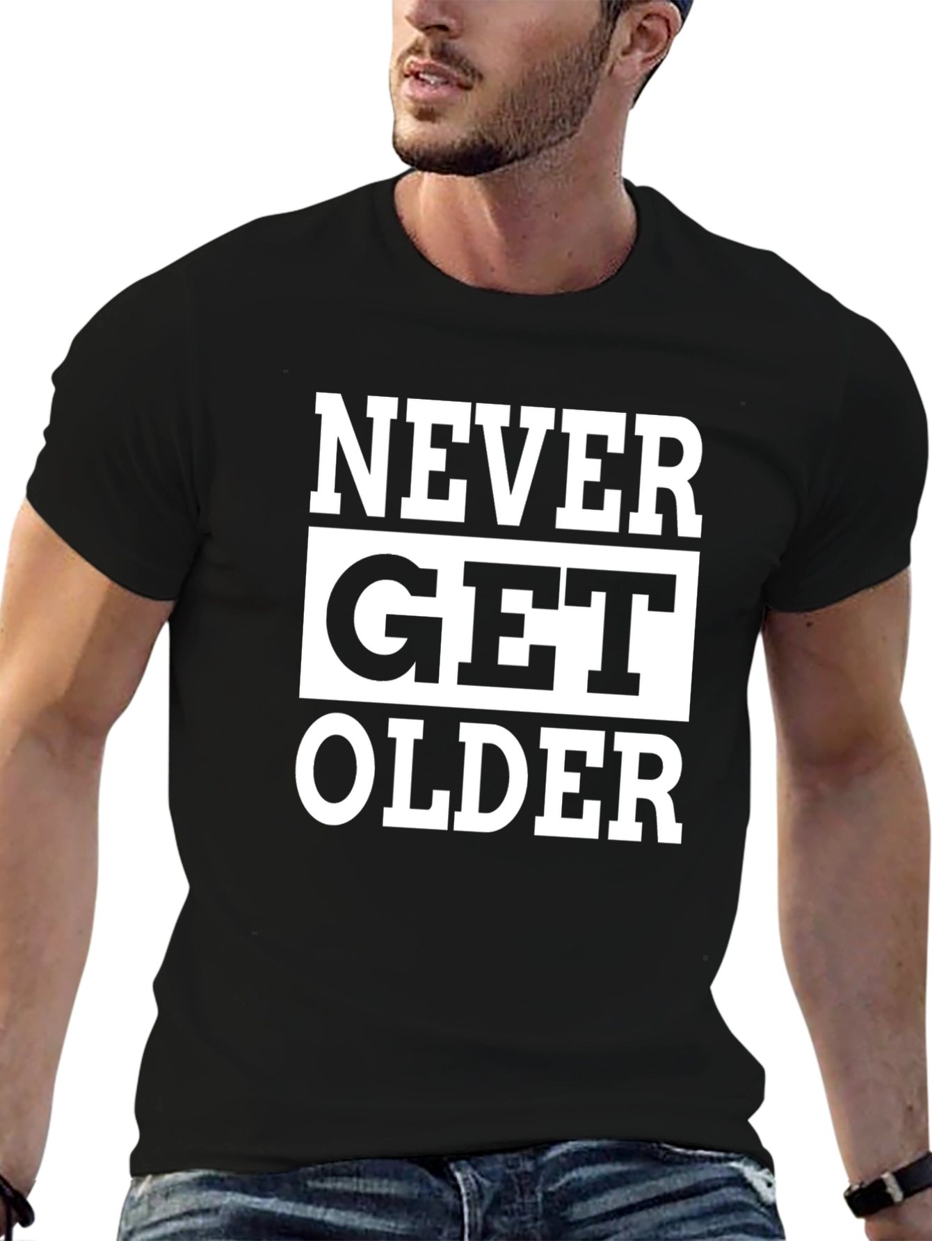 Never Get Older Graphic Tee - Black