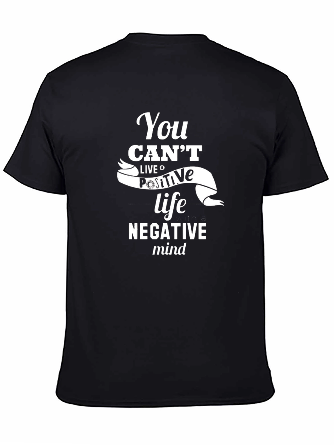 Positive Life Graphic Tee - Black Cotton T-Shirt
