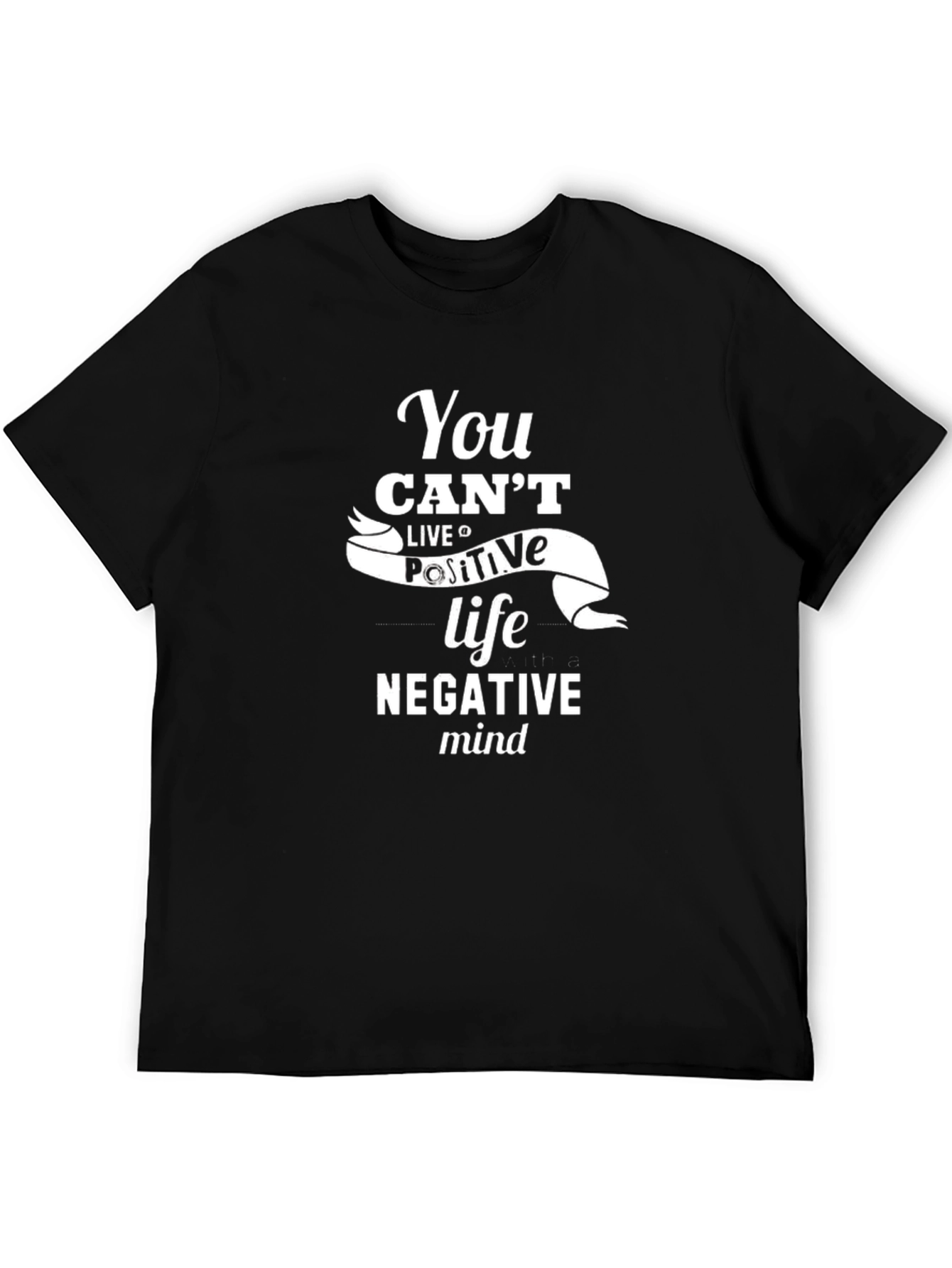 Positive Life Graphic Tee - Black Cotton T-Shirt