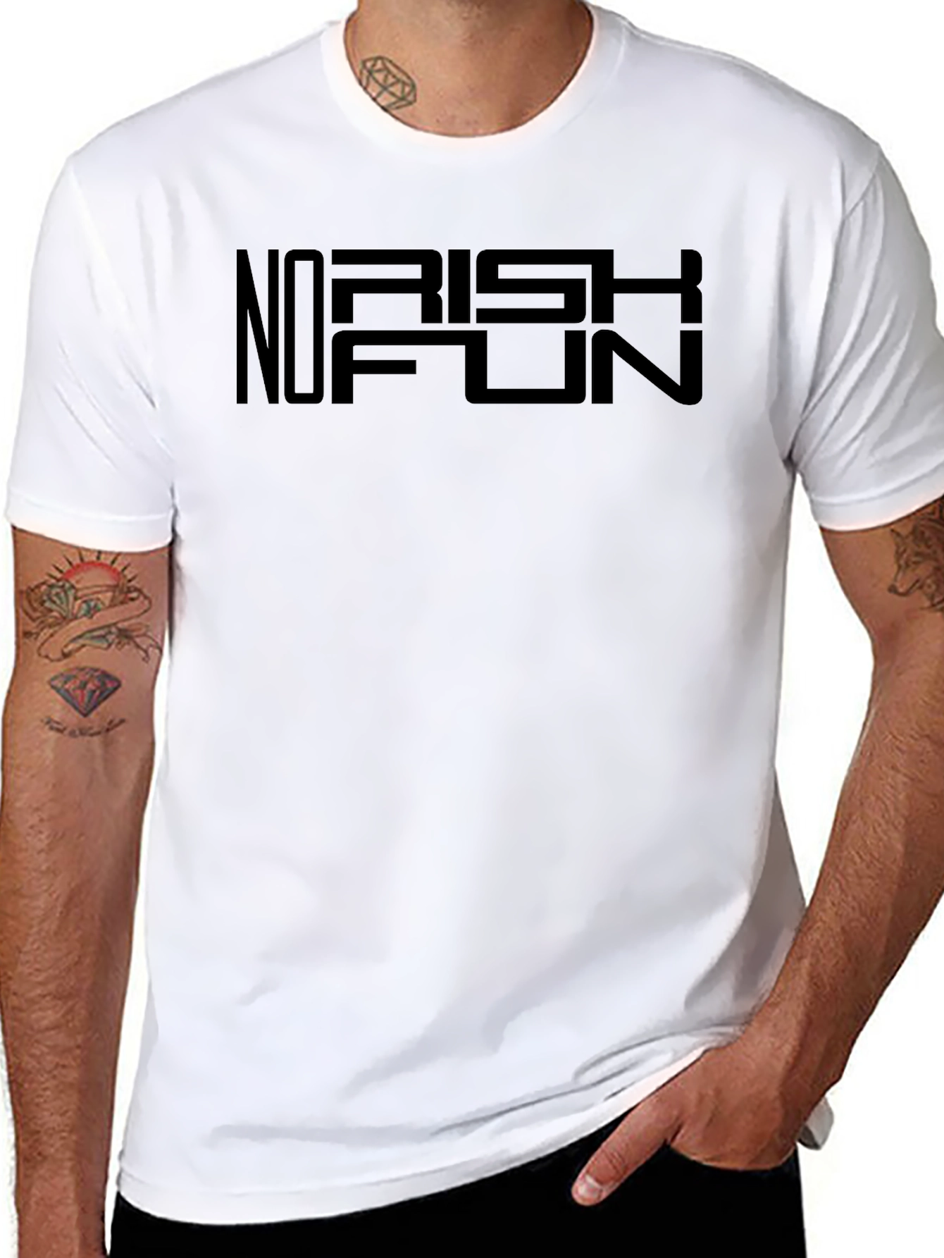 No Risk No Fun Black Graphic Tee
