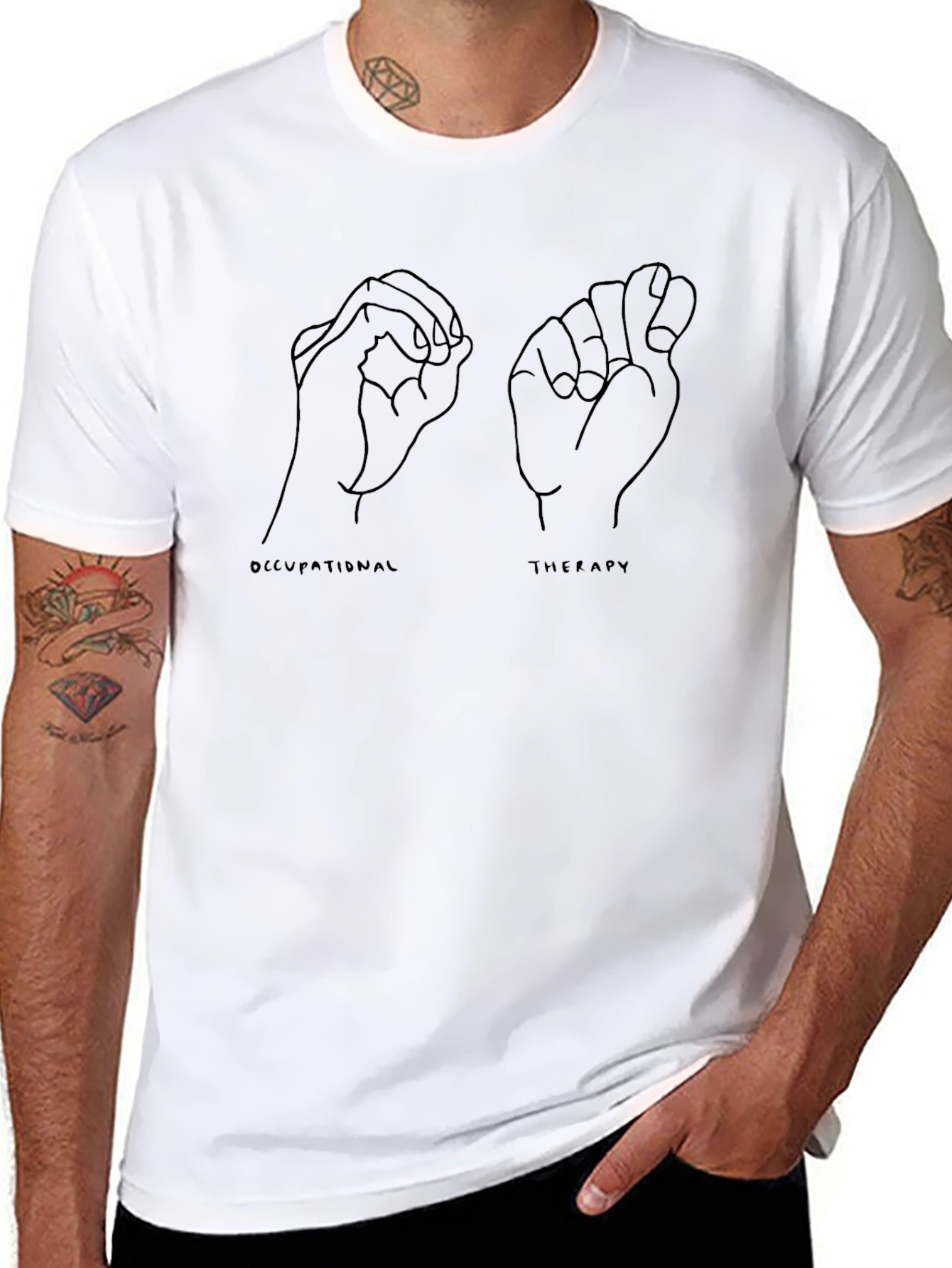 Occupational Therapy Sign Language Black T-Shirt