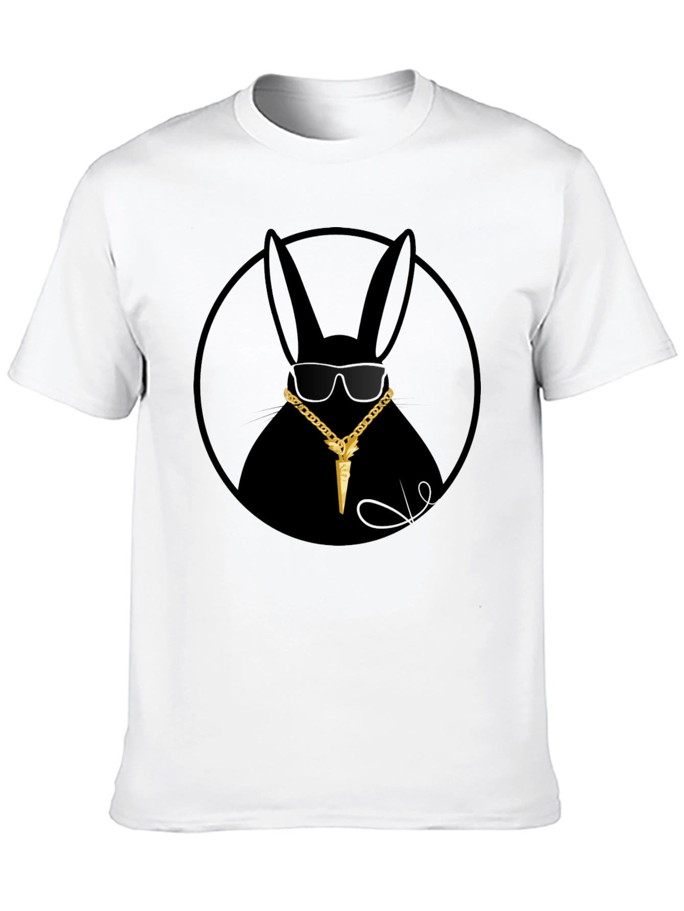 Gangster Rabbit T-Shirt - Black Crew Neck Tee