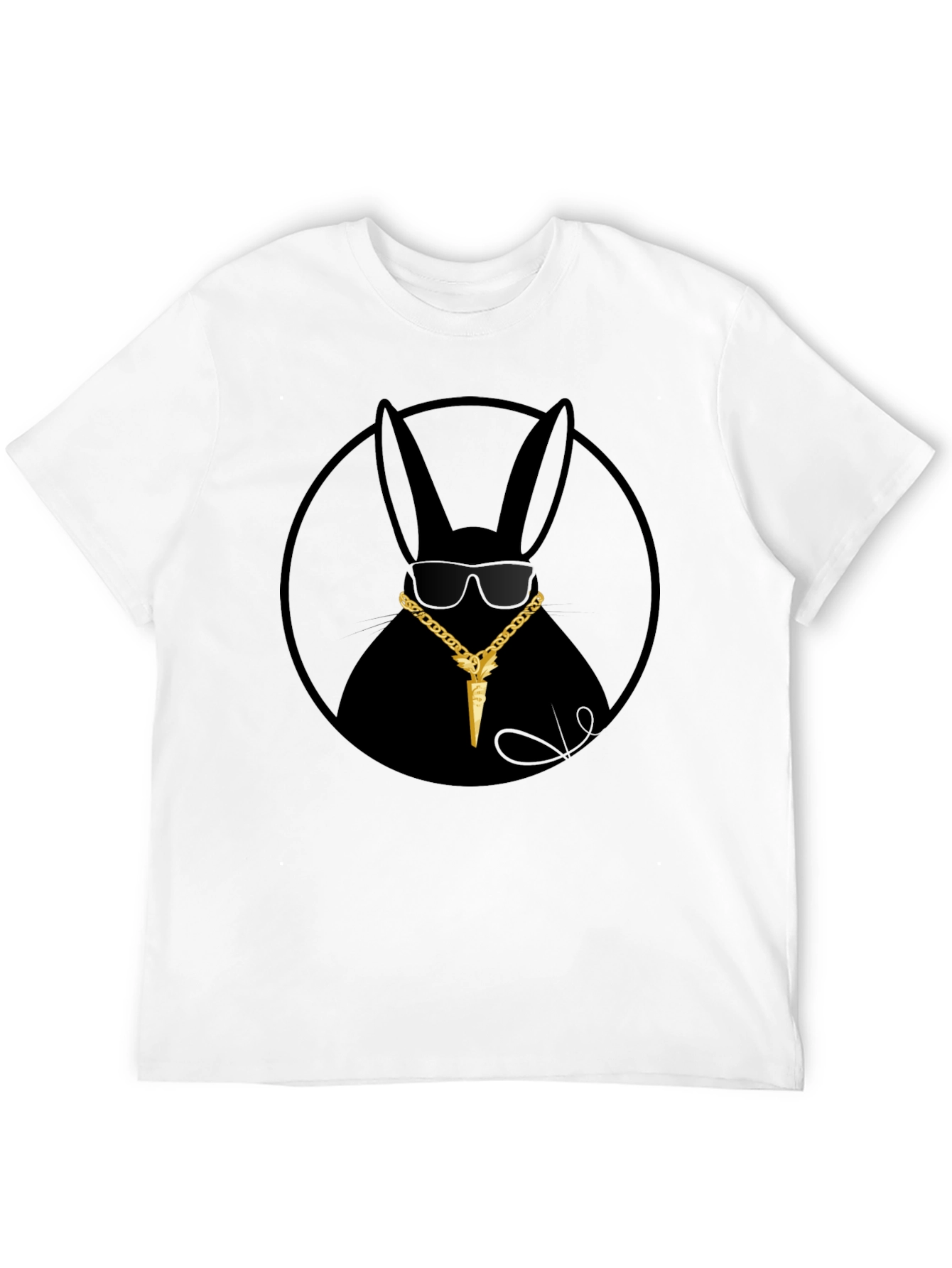 Gangster Rabbit T-Shirt - Black Crew Neck Tee