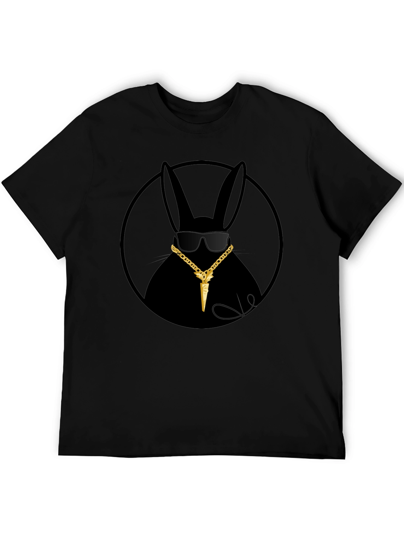 Gangster Rabbit T-Shirt - Black Crew Neck Tee