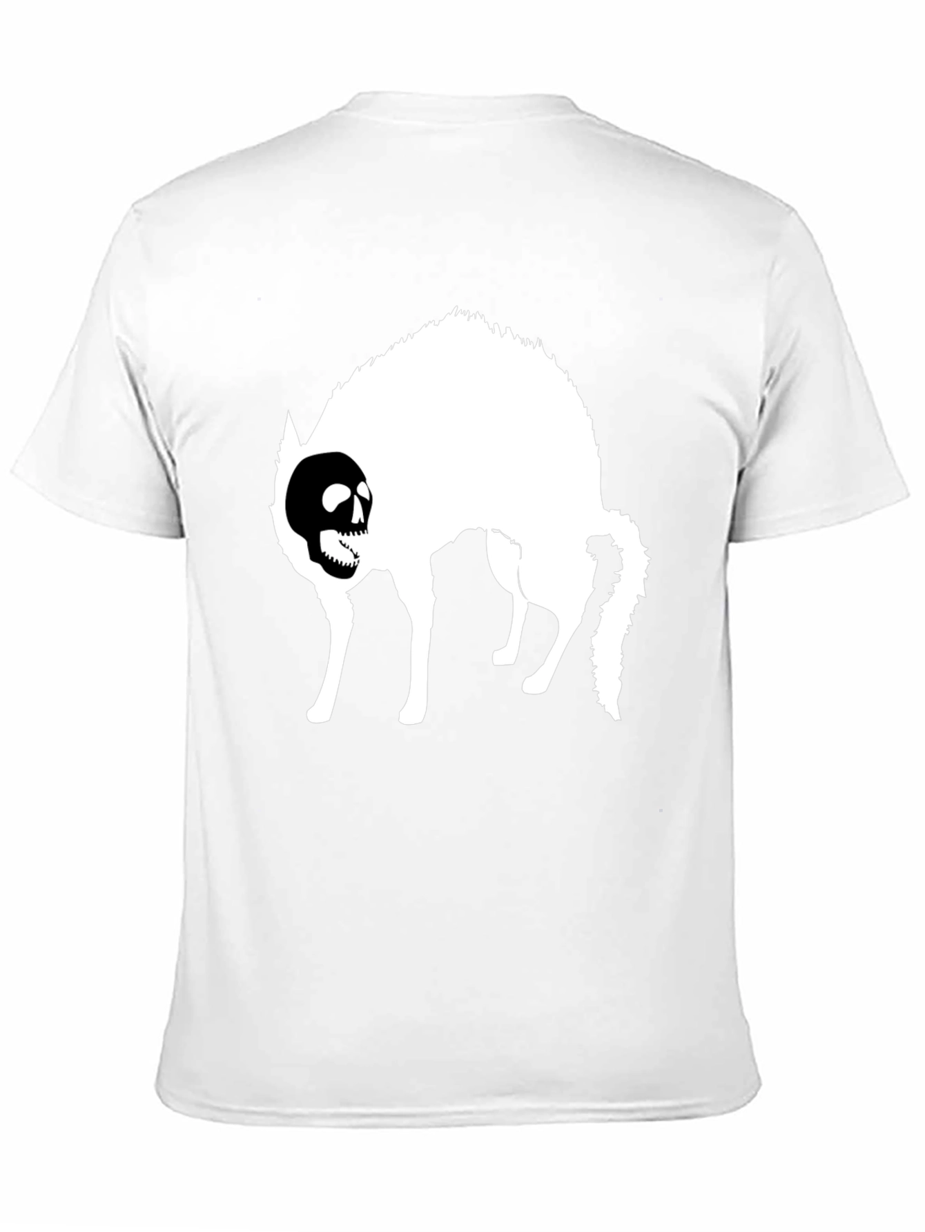 Skull Cat Graphic T-Shirt - Black Cotton Tee