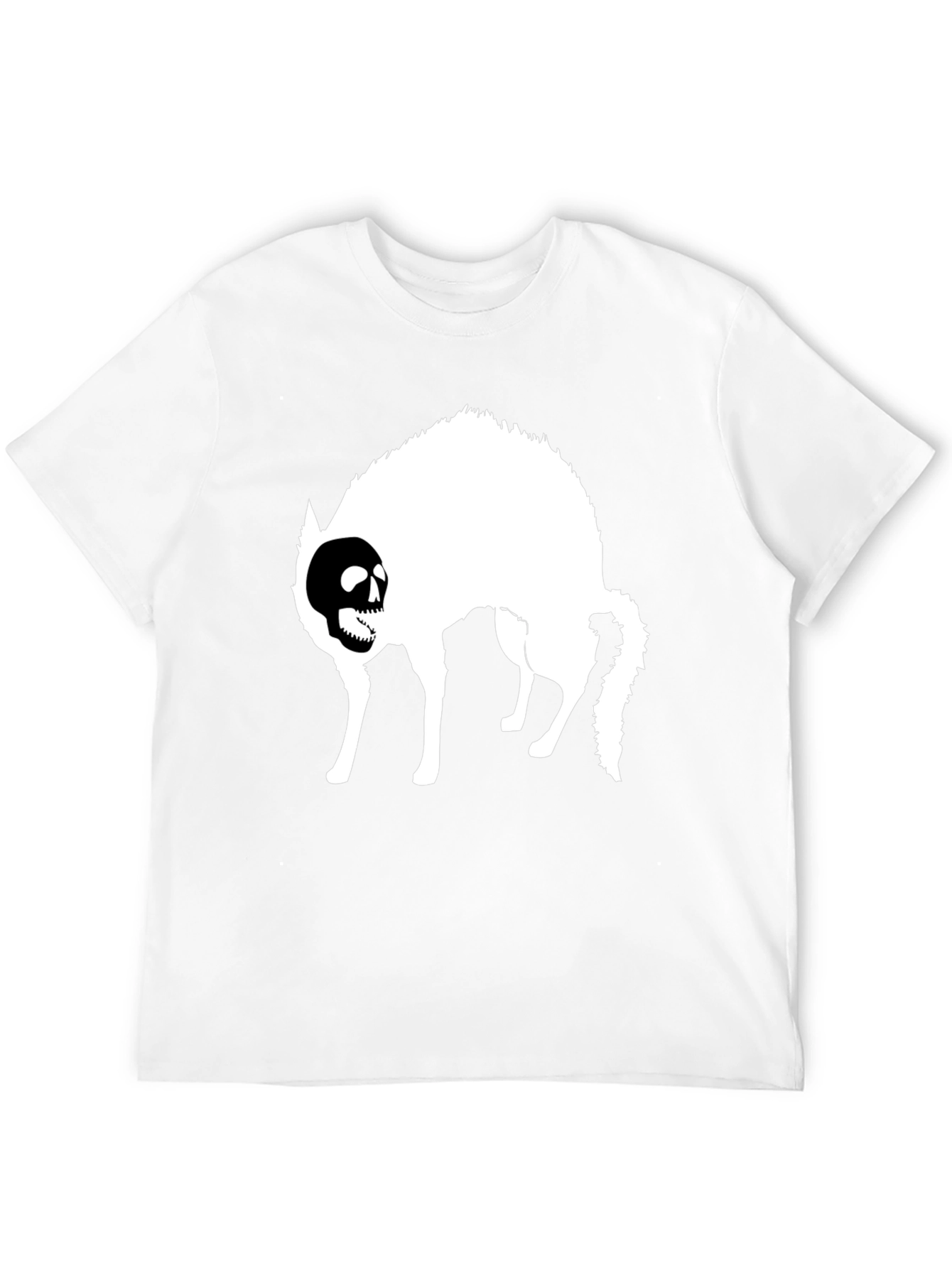 Skull Cat Graphic T-Shirt - Black Cotton Tee