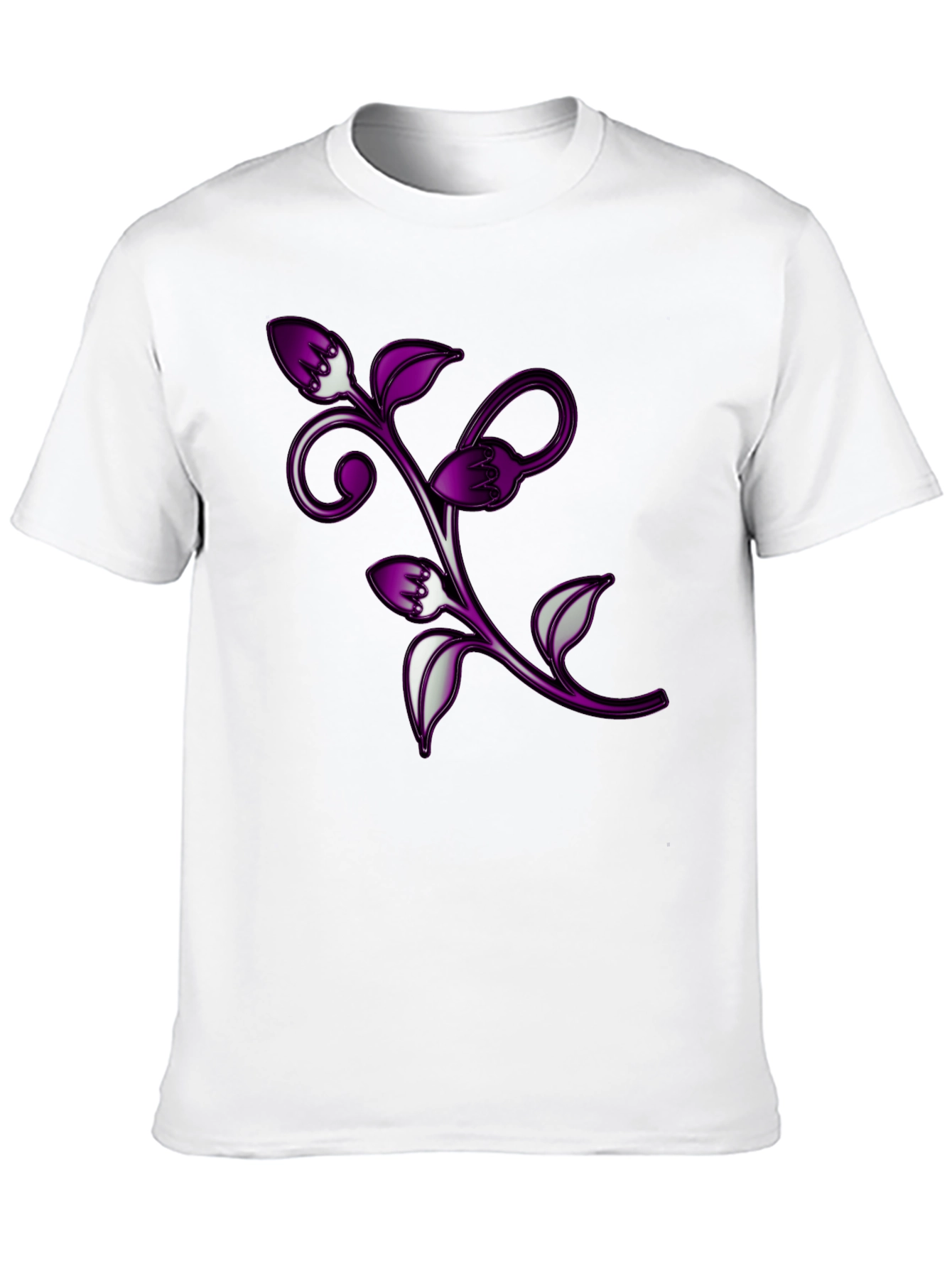 Floral Vine Graphic Black T-Shirt