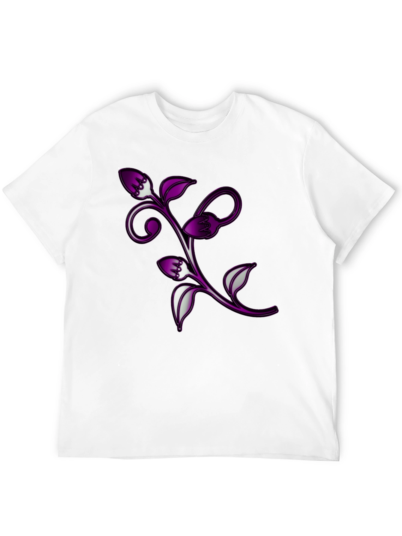Floral Vine Graphic Black T-Shirt