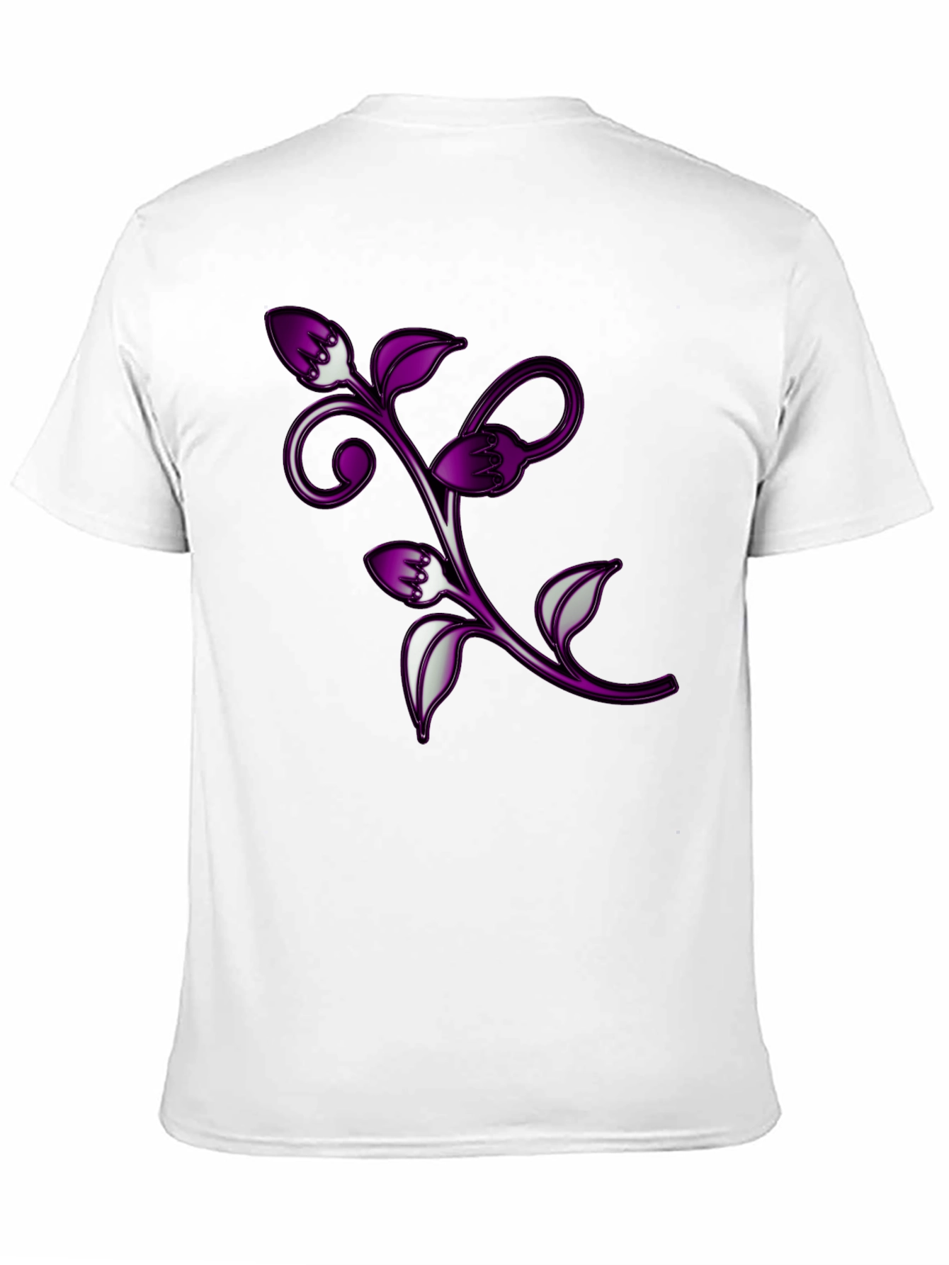 Floral Vine Graphic Black T-Shirt