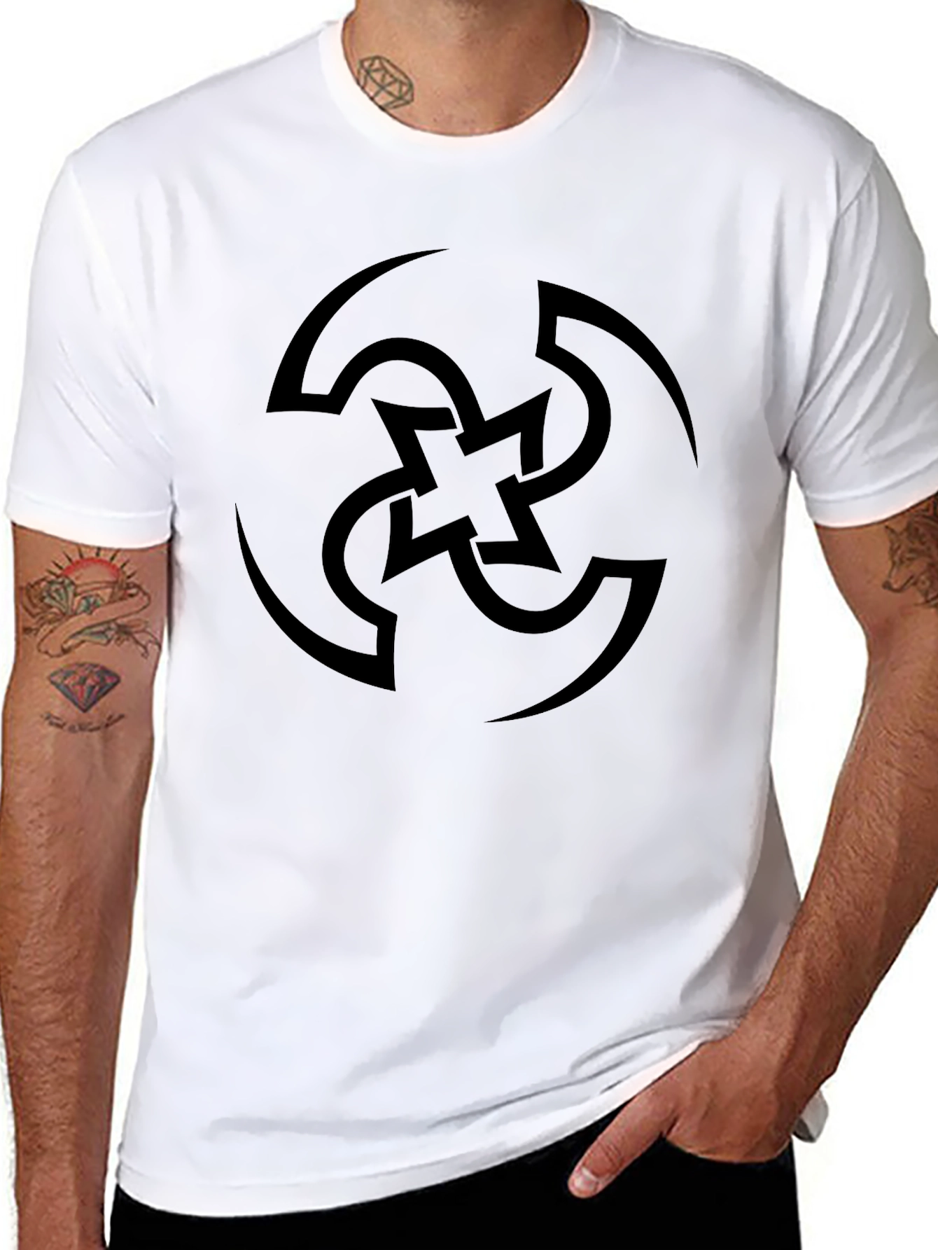 Swirl Graphic Tee - Mens Black Casual Shirt