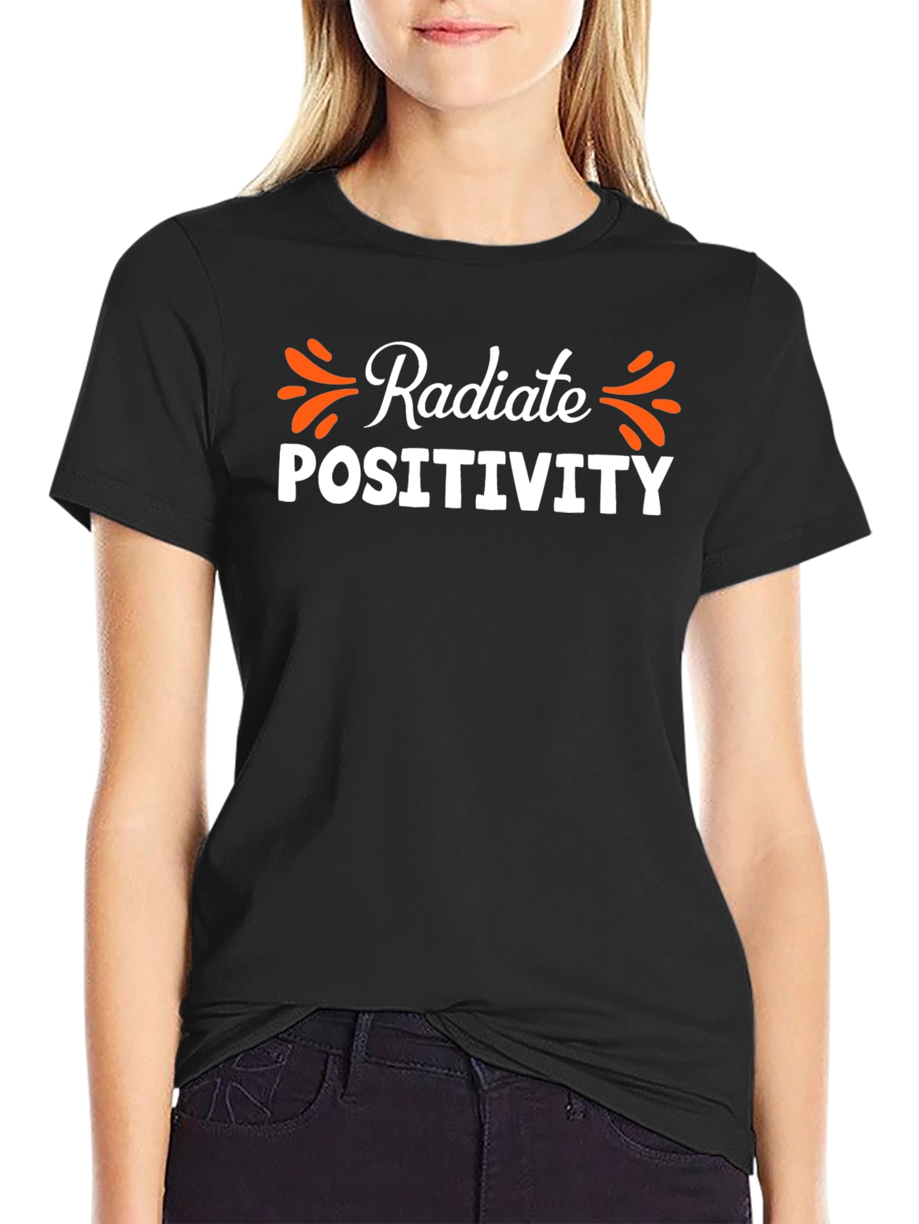 Radiate Positivity Black Graphic Tee
