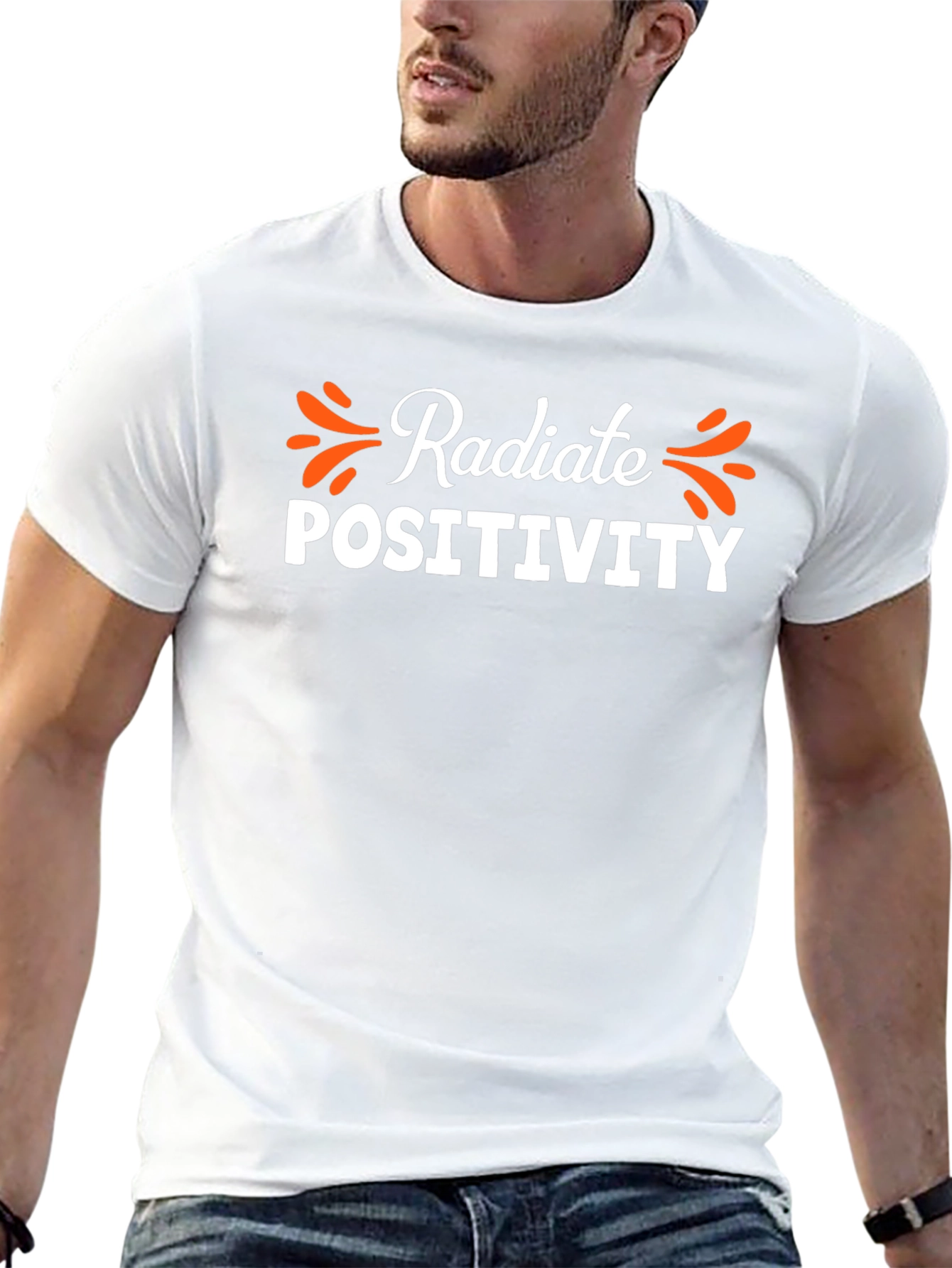 Radiate Positivity Black Graphic Tee