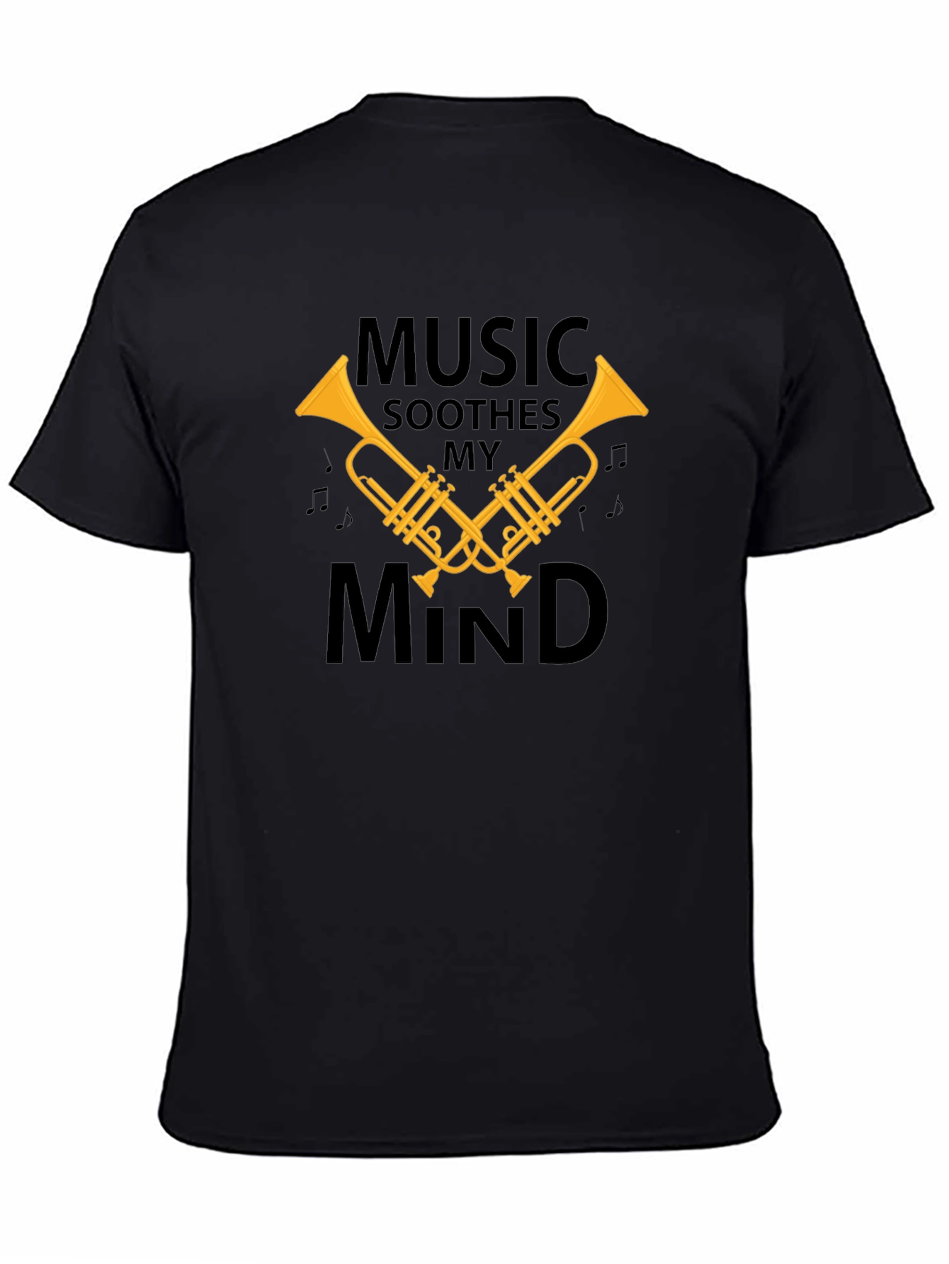 Music Soothes My Mind Black T-Shirt