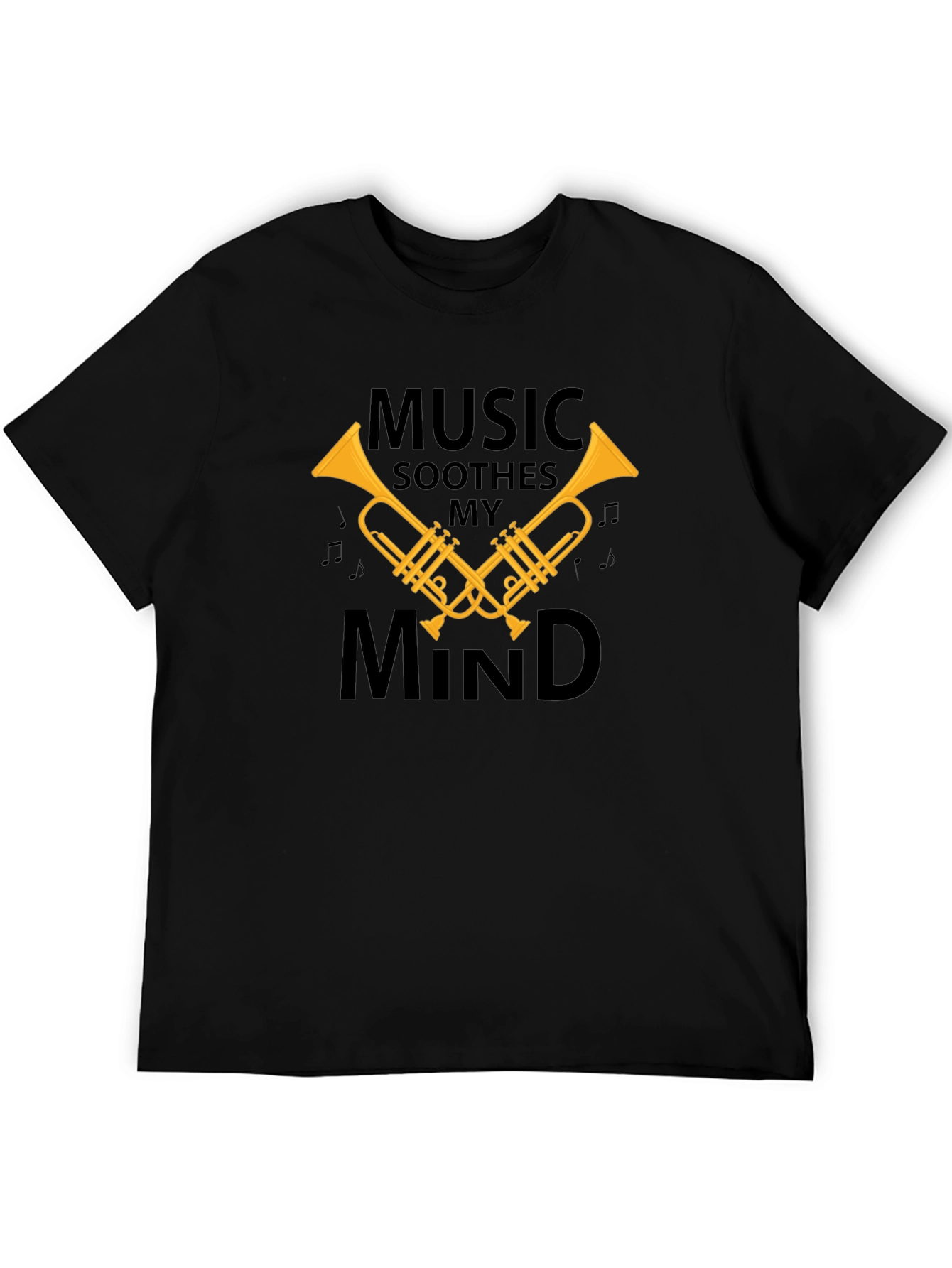 Music Soothes My Mind Black T-Shirt