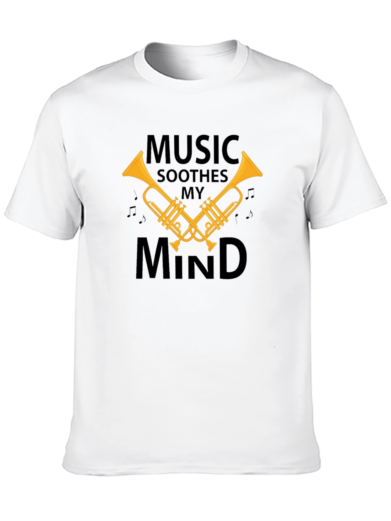 Music Soothes My Mind Black T-Shirt