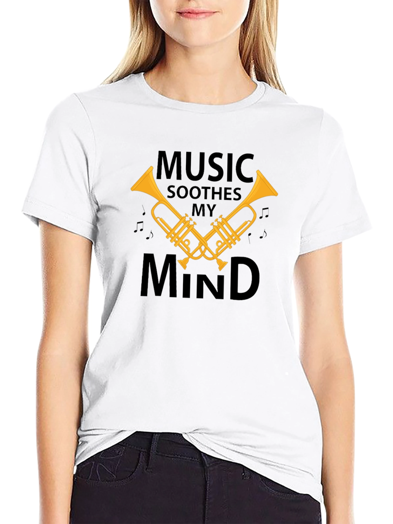 Music Soothes My Mind Black T-Shirt