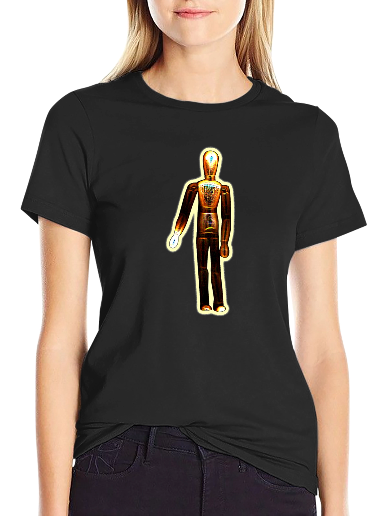Cool Mannequin Graphic Tee - Black Cotton Blend