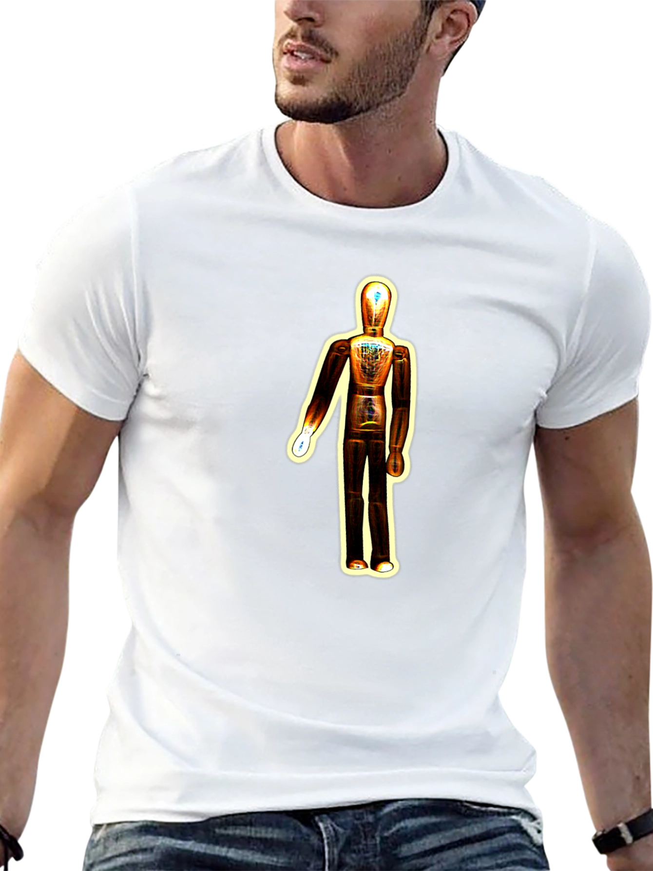Cool Mannequin Graphic Tee - Black Cotton Blend
