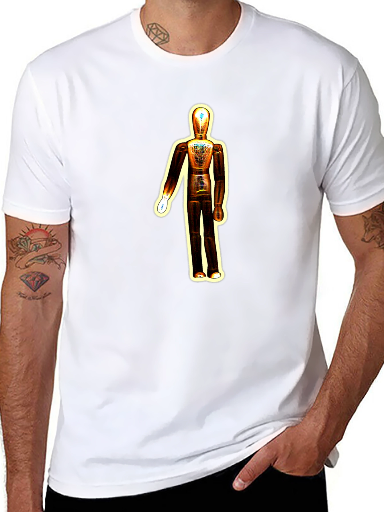 Cool Mannequin Graphic Tee - Black Cotton Blend