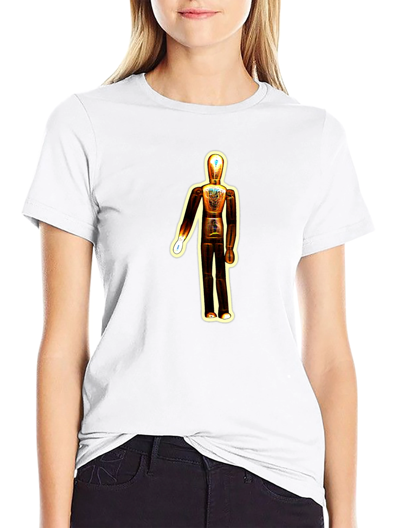 Cool Mannequin Graphic Tee - Black Cotton Blend