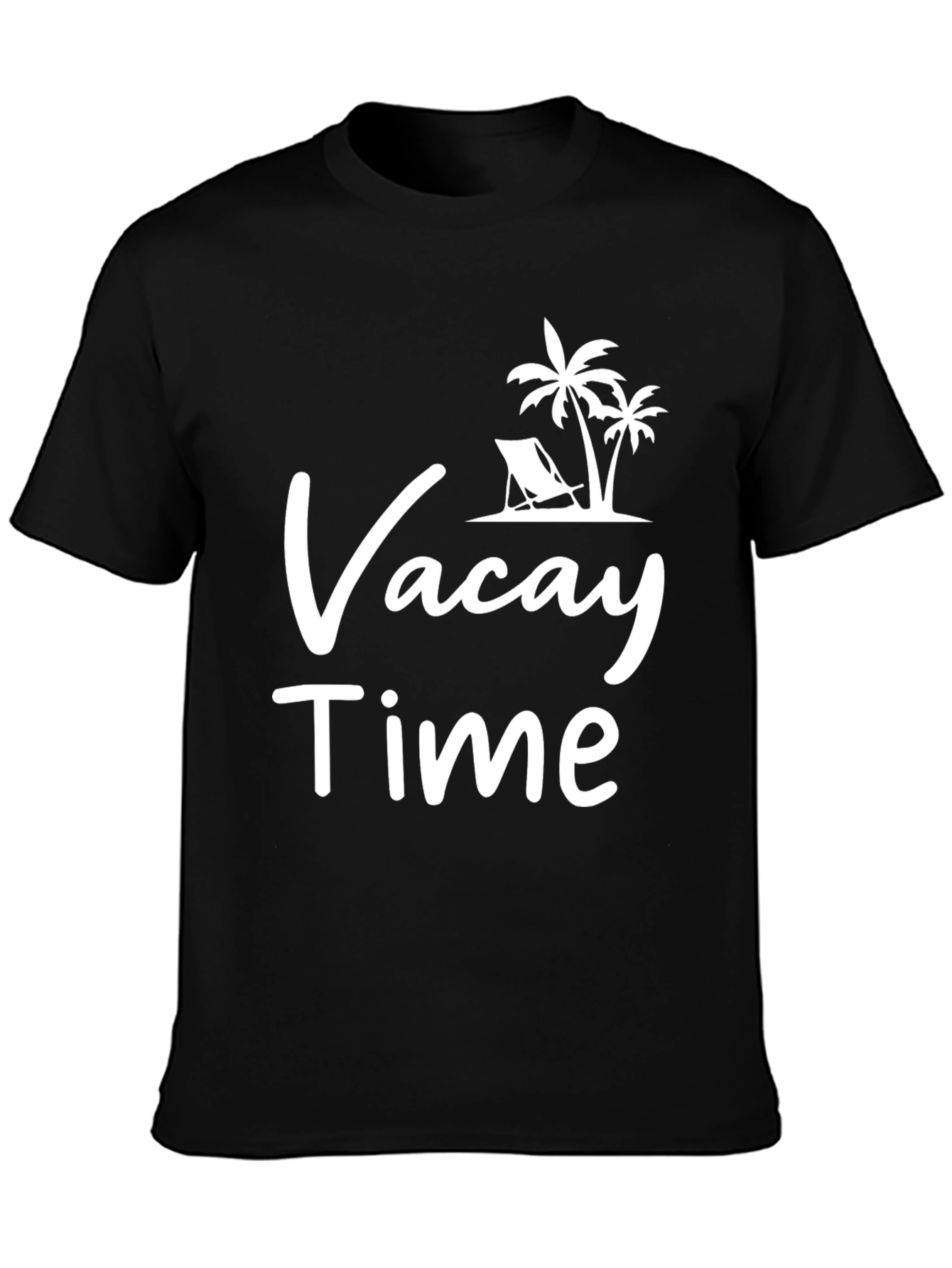 Vacay Time Black Graphic T-Shirt - Island Getaway Tee