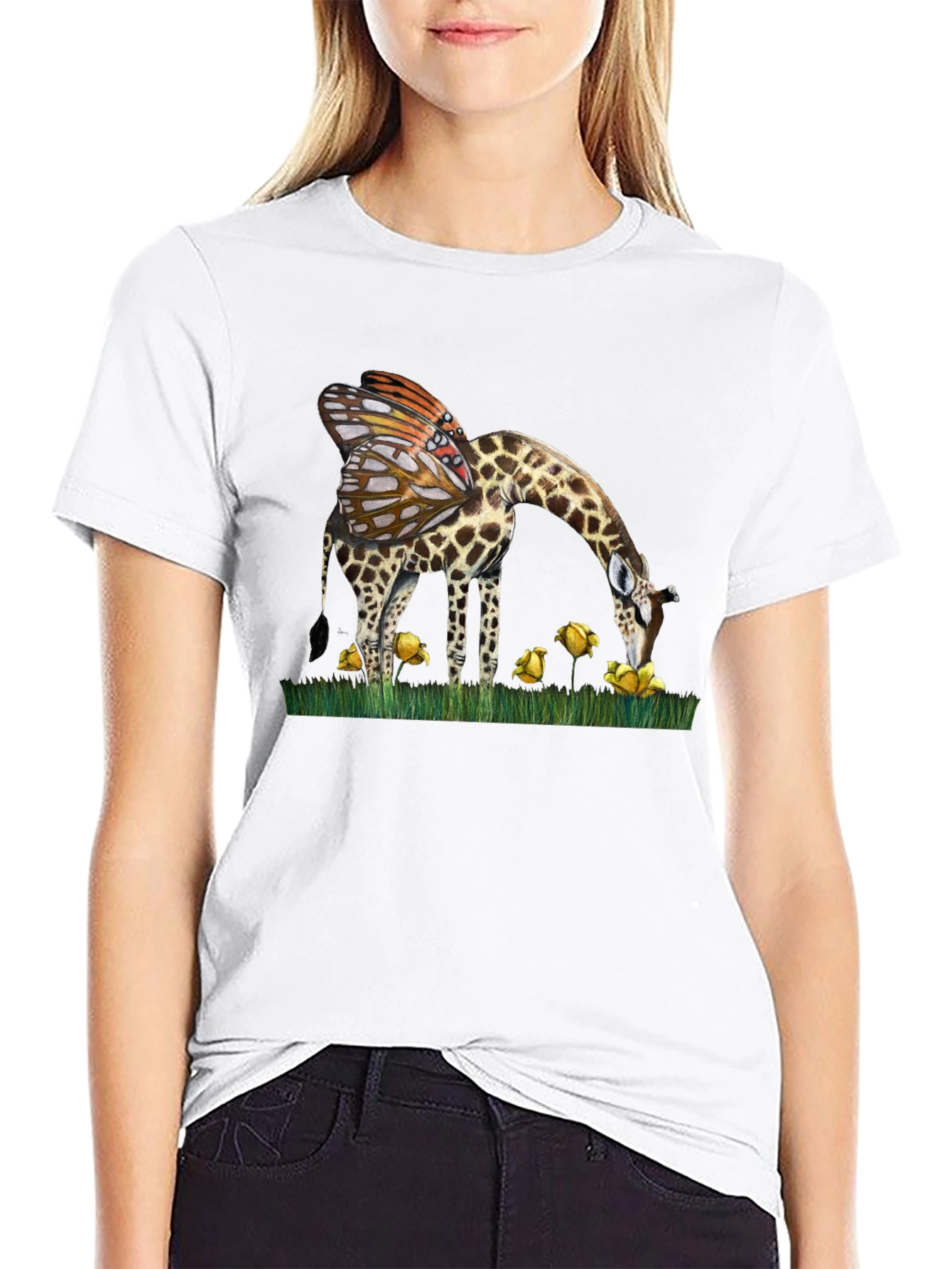 Giraffe Butterfly Wing T-Shirt