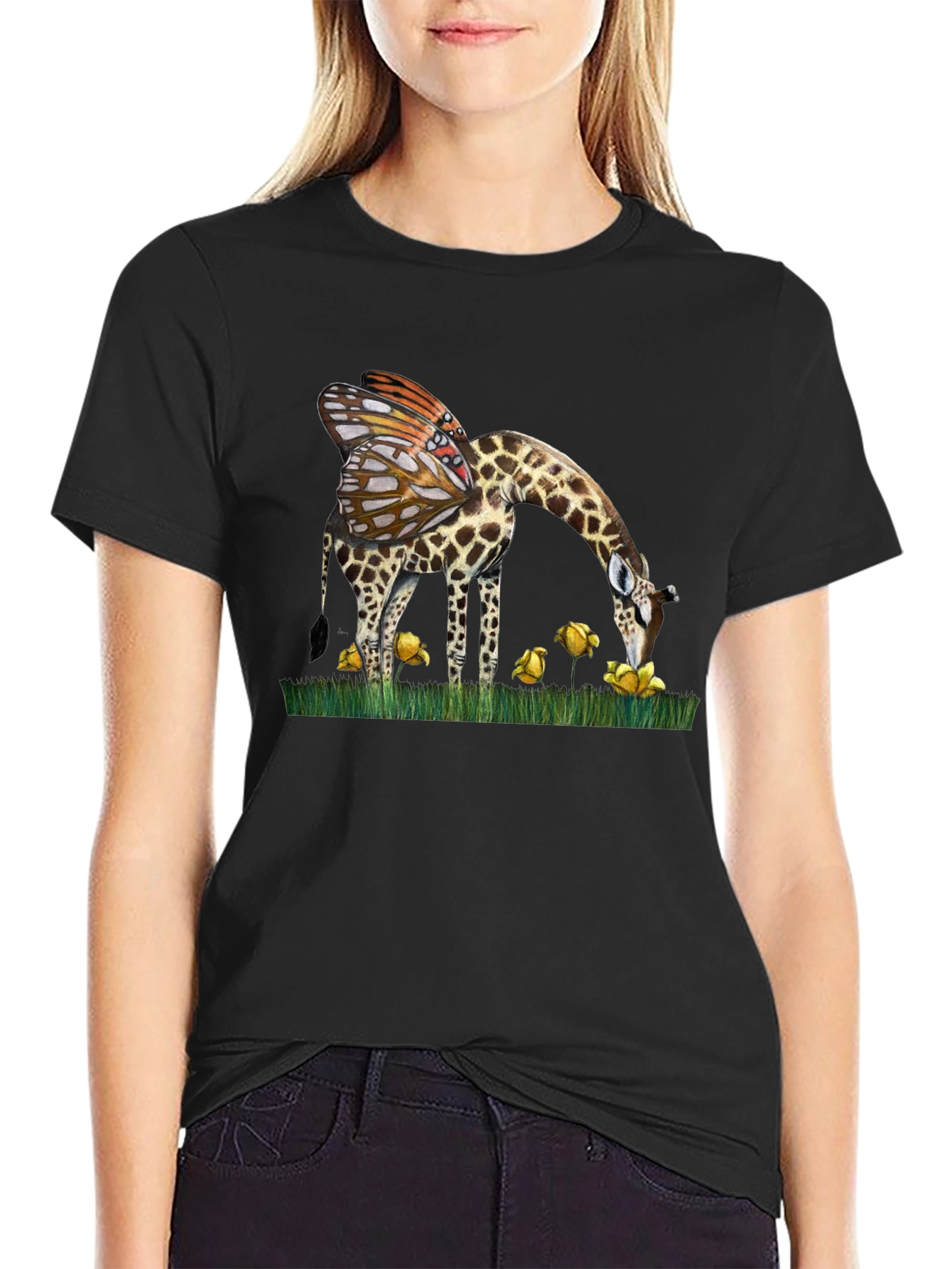 Giraffe Butterfly Wing T-Shirt