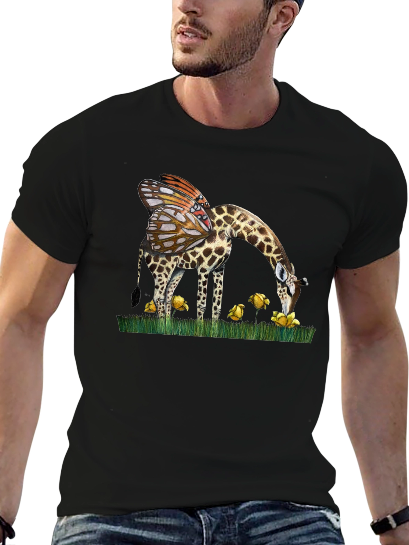 Giraffe Butterfly Wing T-Shirt