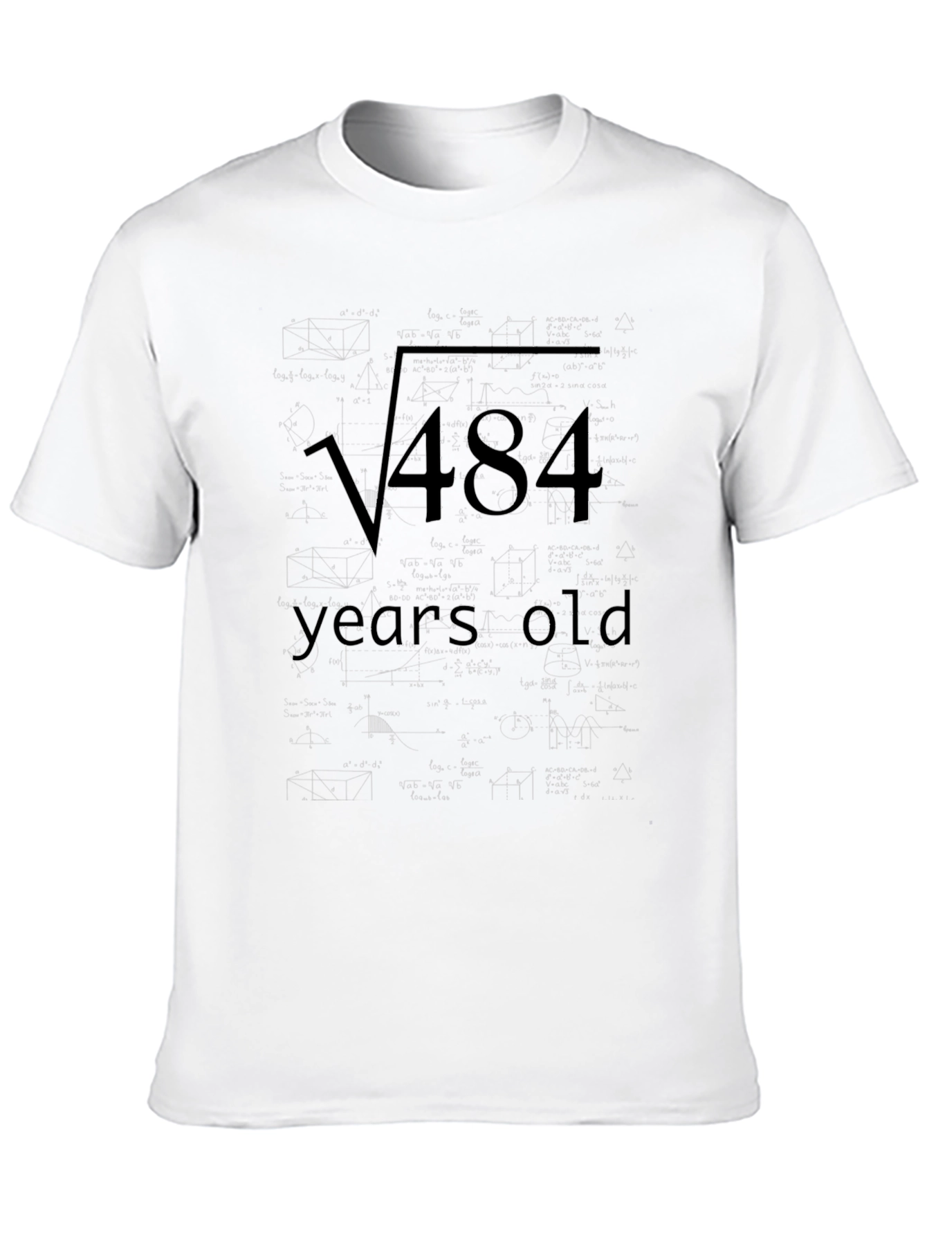 Square Root 484 Years Old Math Joke T-Shirt