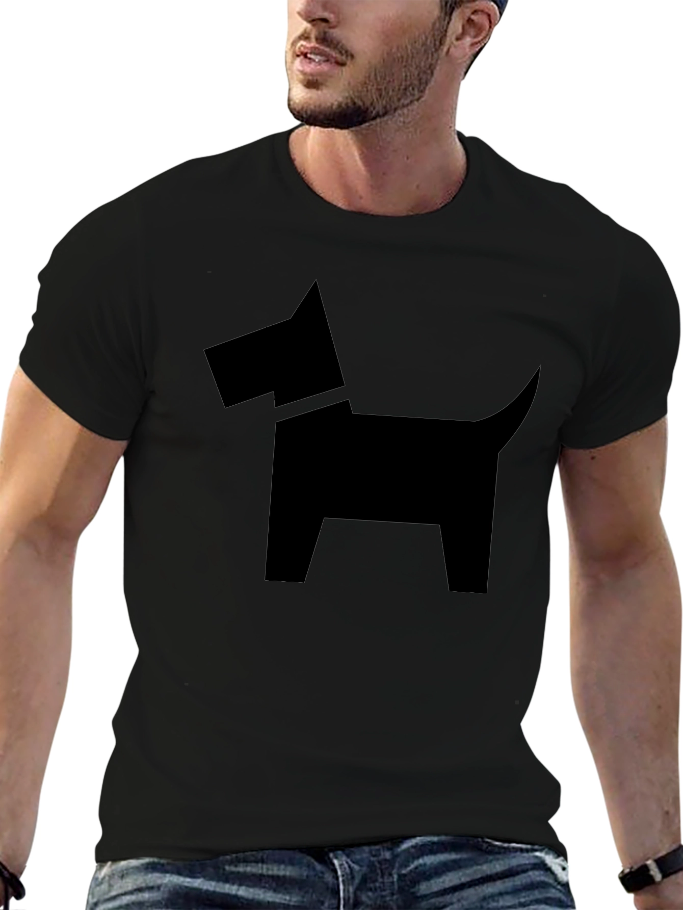 Minimalist Dog Graphic T-Shirt
