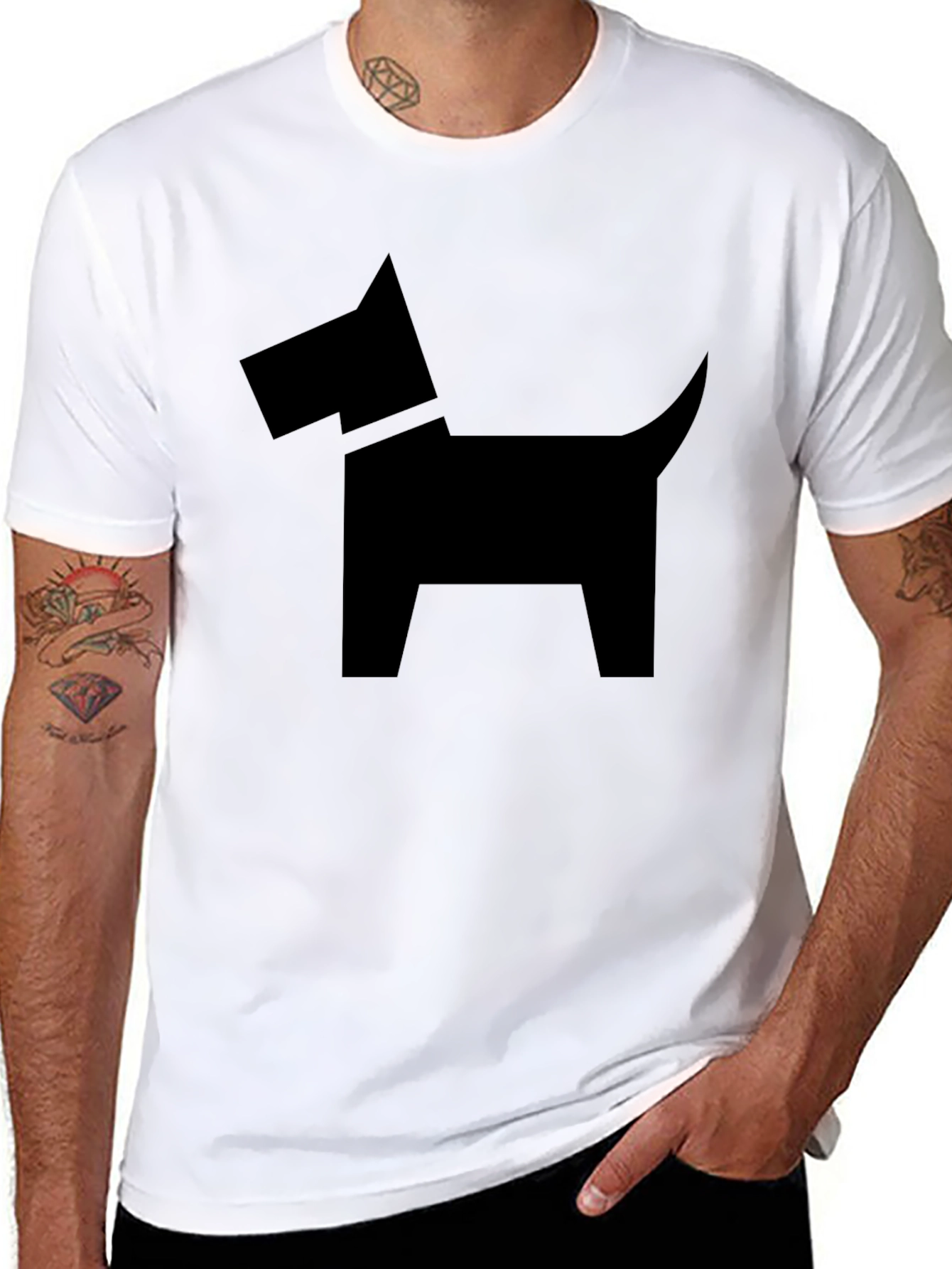 Minimalist Dog Graphic T-Shirt