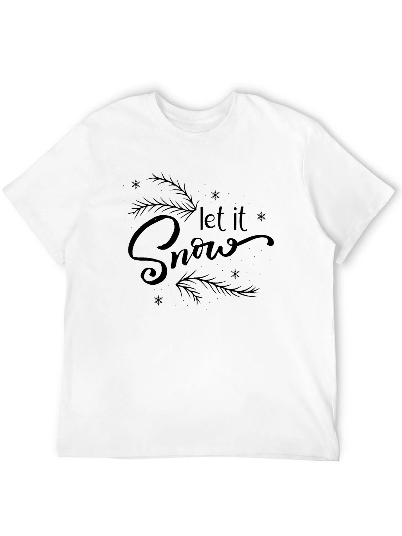 Let it Snow Black Graphic Tee Shirt