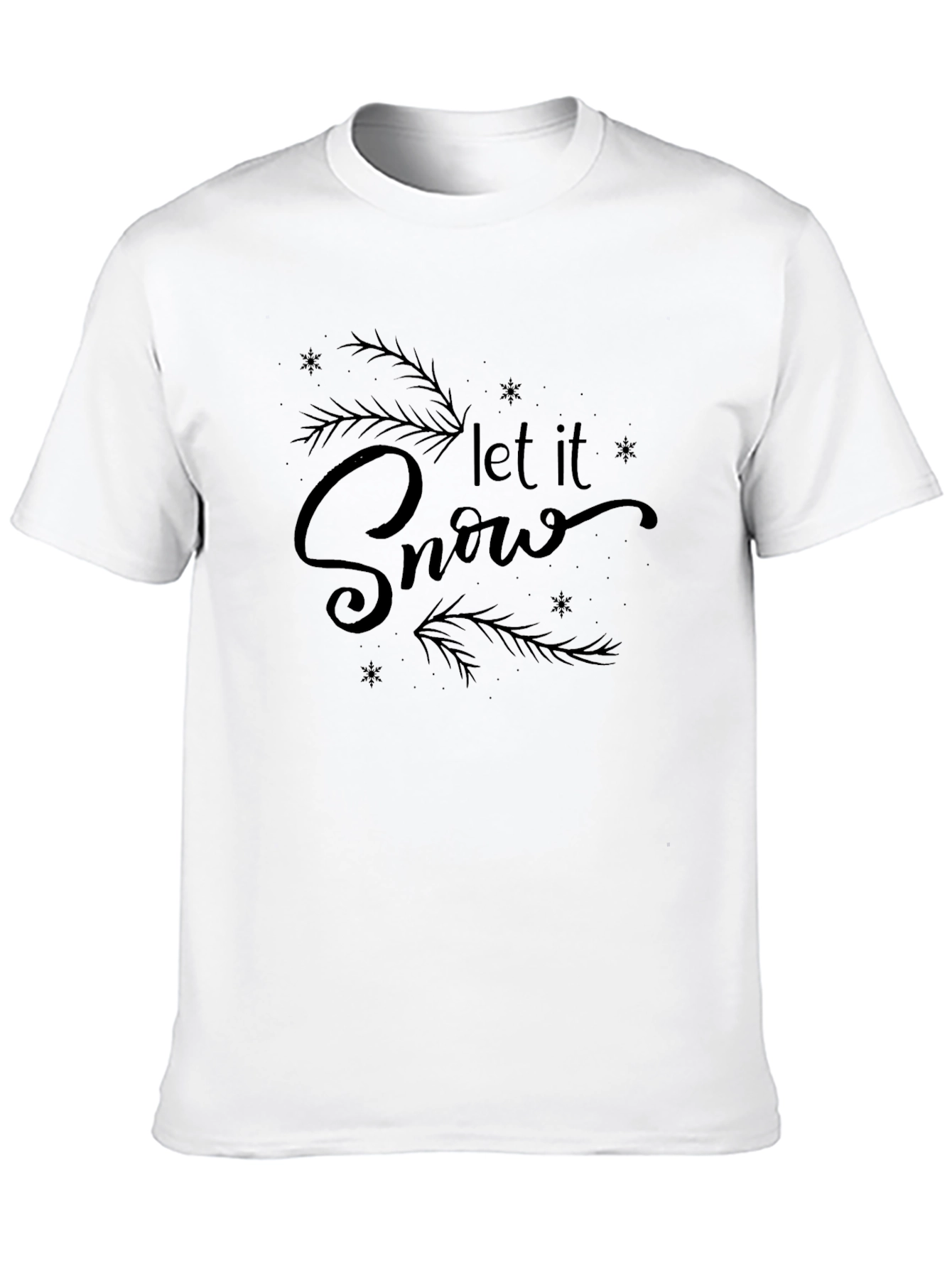 Let it Snow Black Graphic Tee Shirt