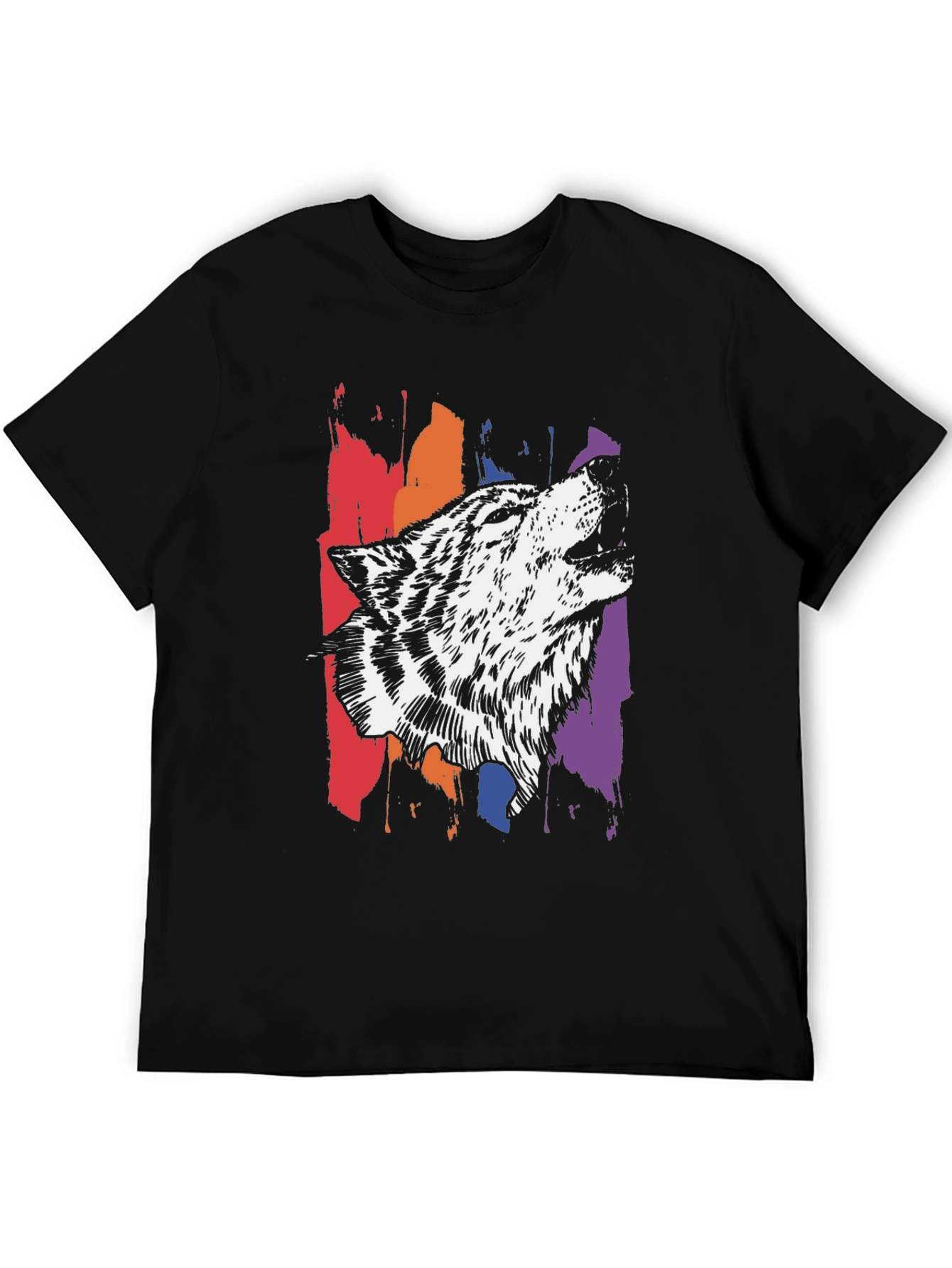 Wolf Graphic Print Tee - Stylish Mens T-Shirt