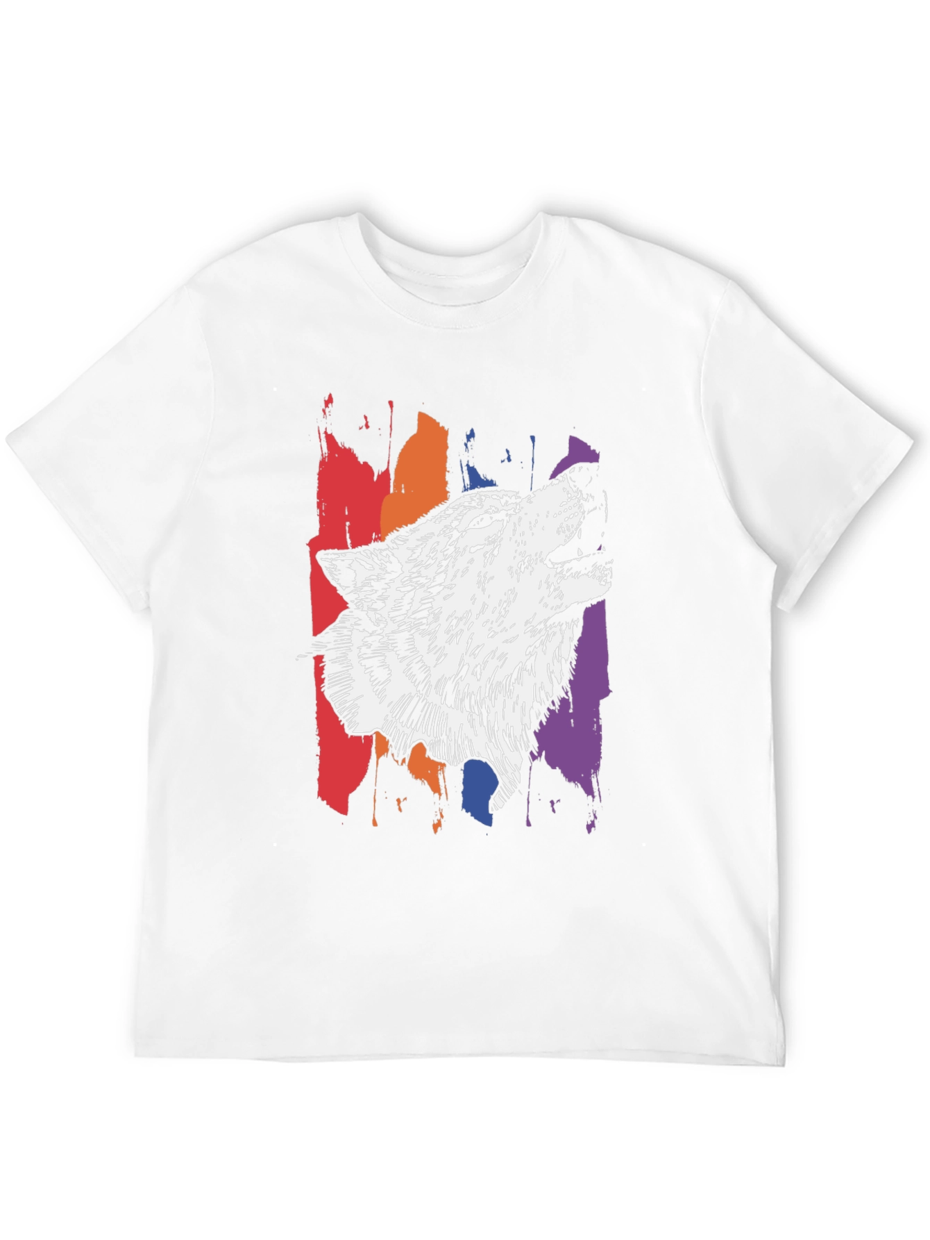 Wolf Graphic Print Tee - Stylish Mens T-Shirt