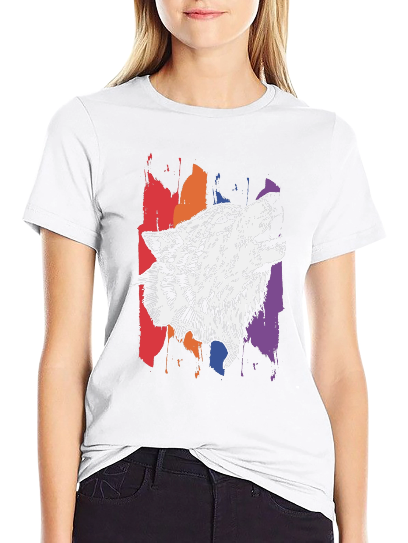 Wolf Graphic Print Tee - Stylish Mens T-Shirt