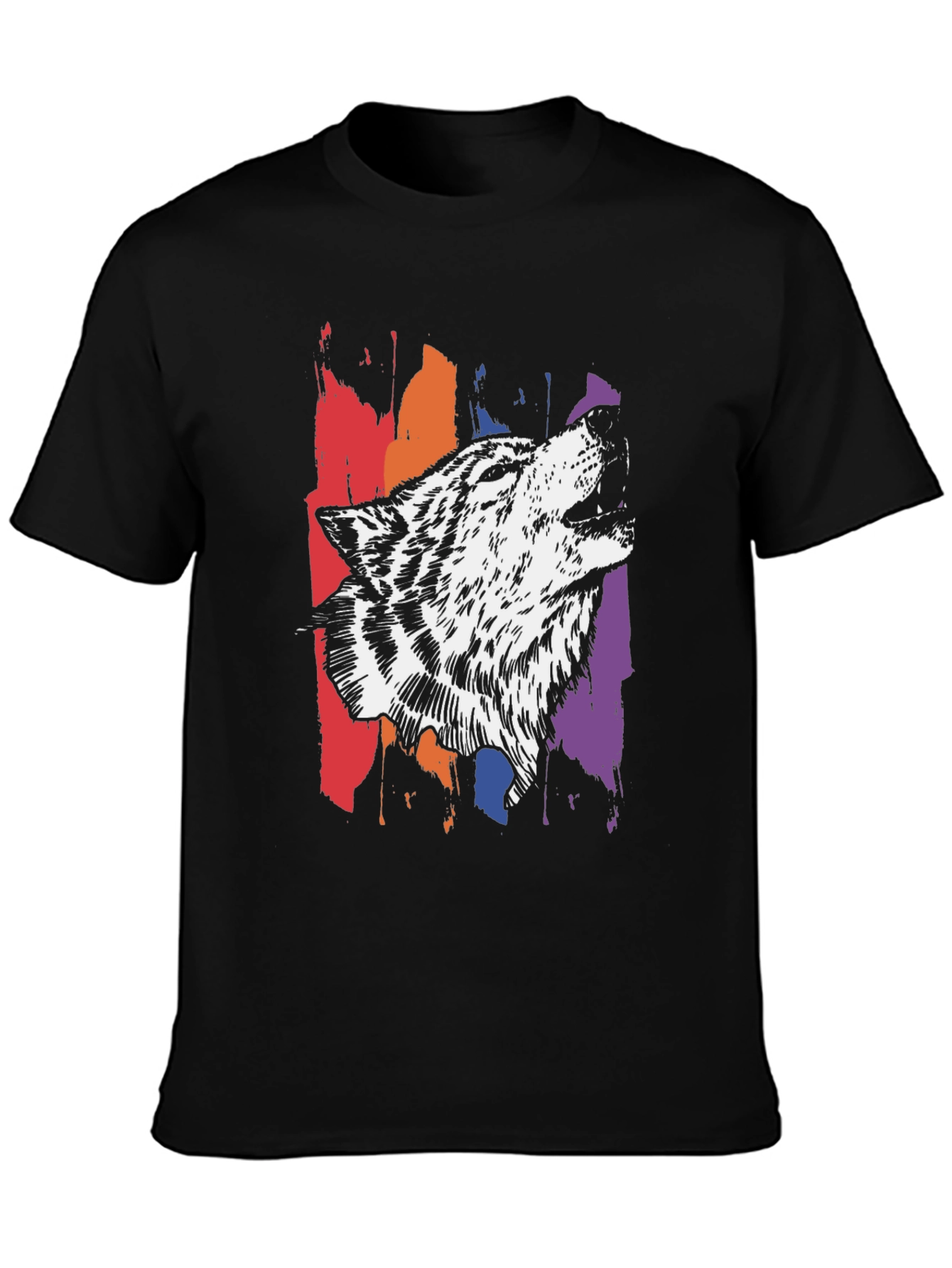Wolf Graphic Print Tee - Stylish Mens T-Shirt