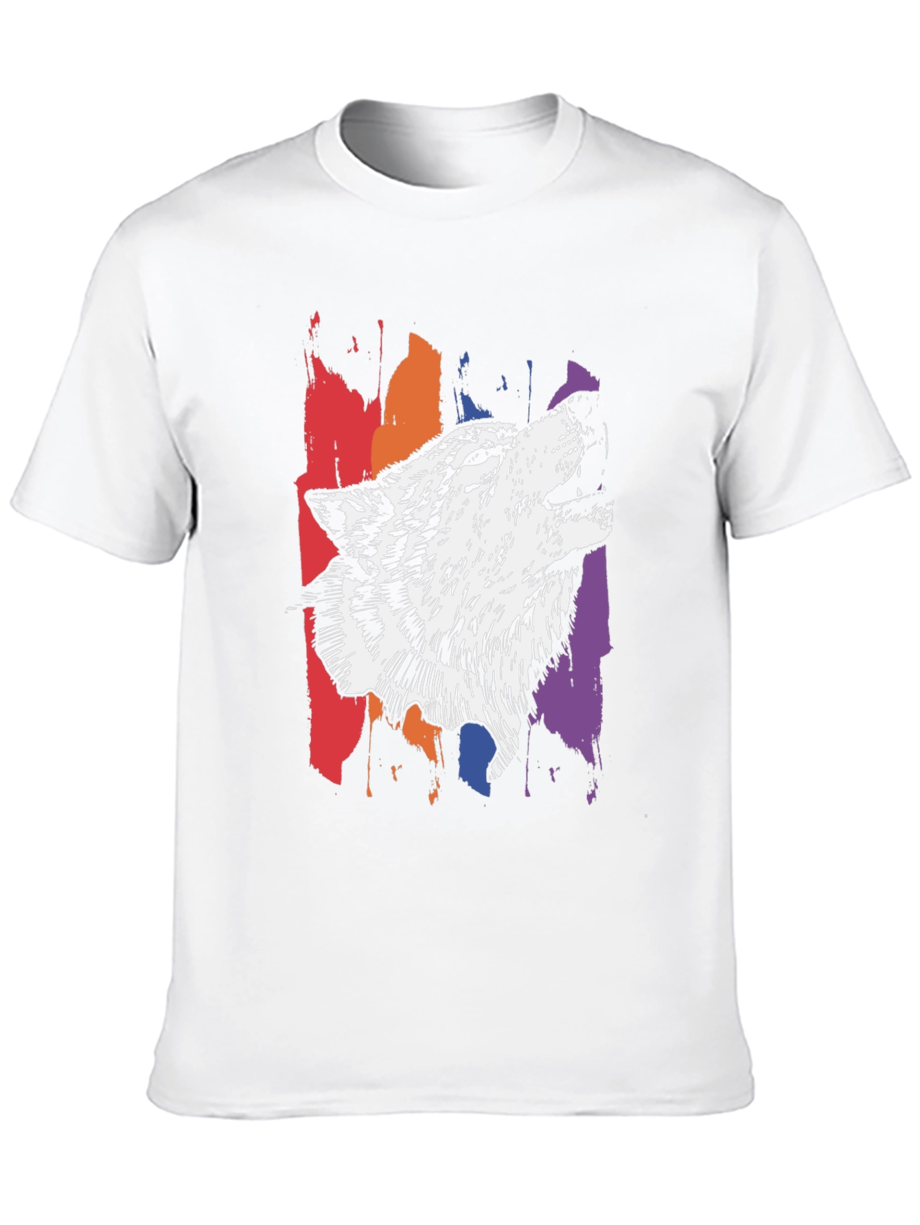 Wolf Graphic Print Tee - Stylish Mens T-Shirt
